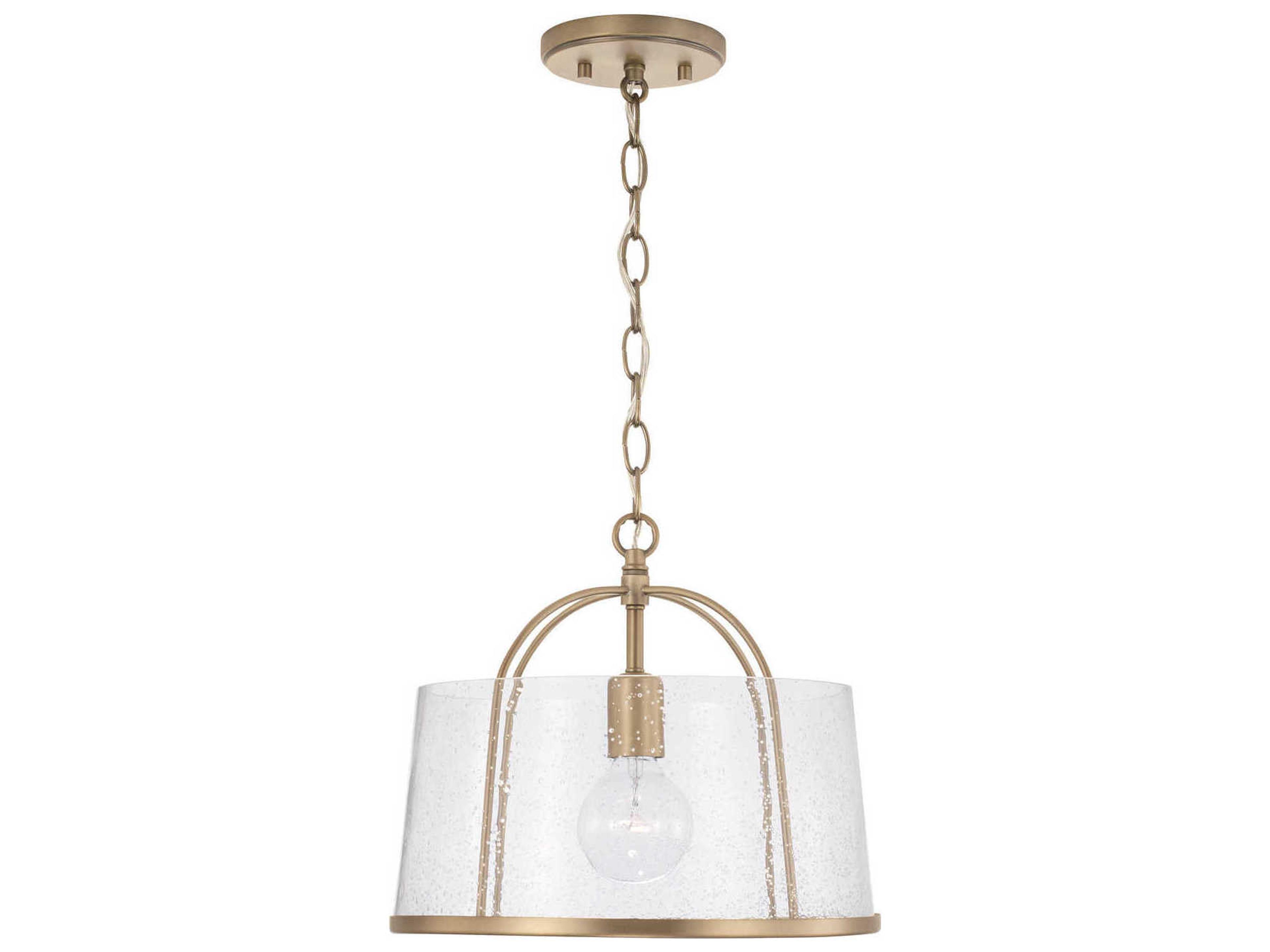Capital Lighting Madison 1-Light Aged Brass Glass Empire Pendant