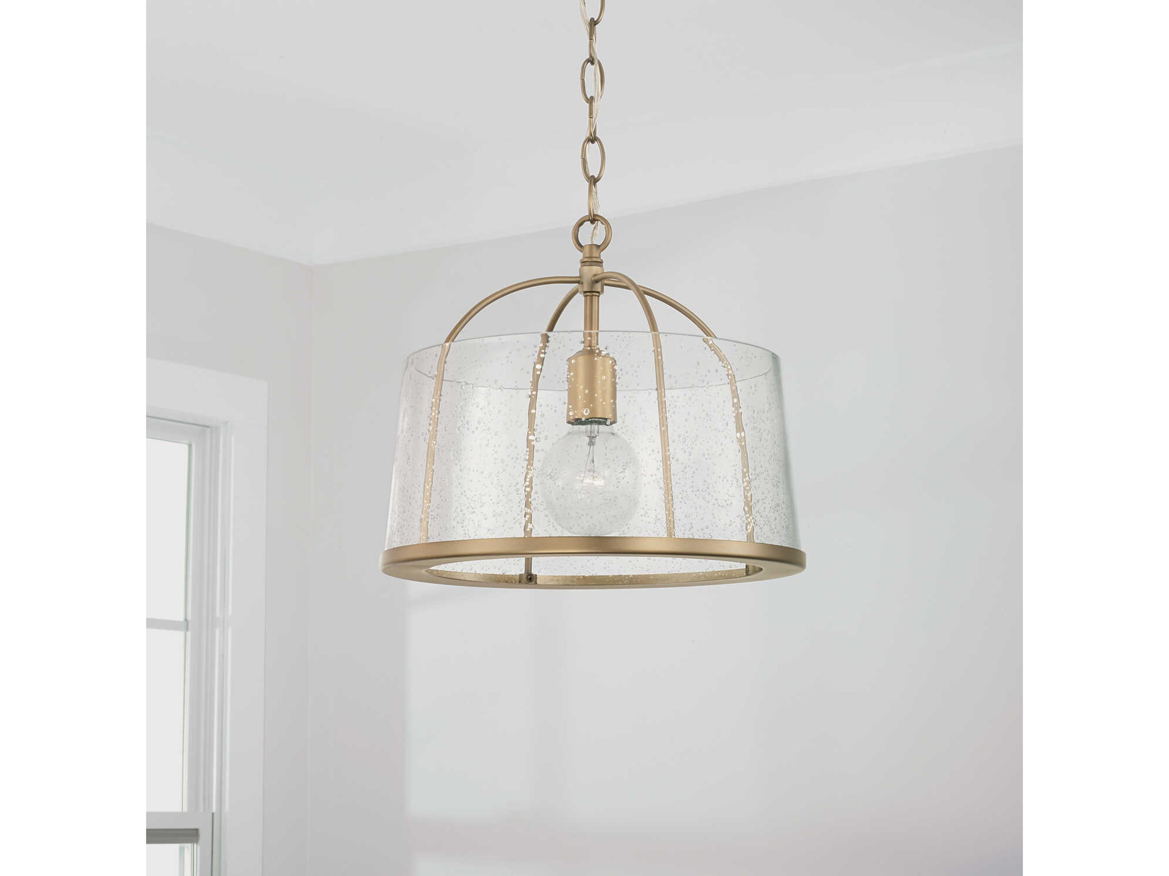 Capital Lighting Madison 1-Light Aged Brass Glass Empire Pendant