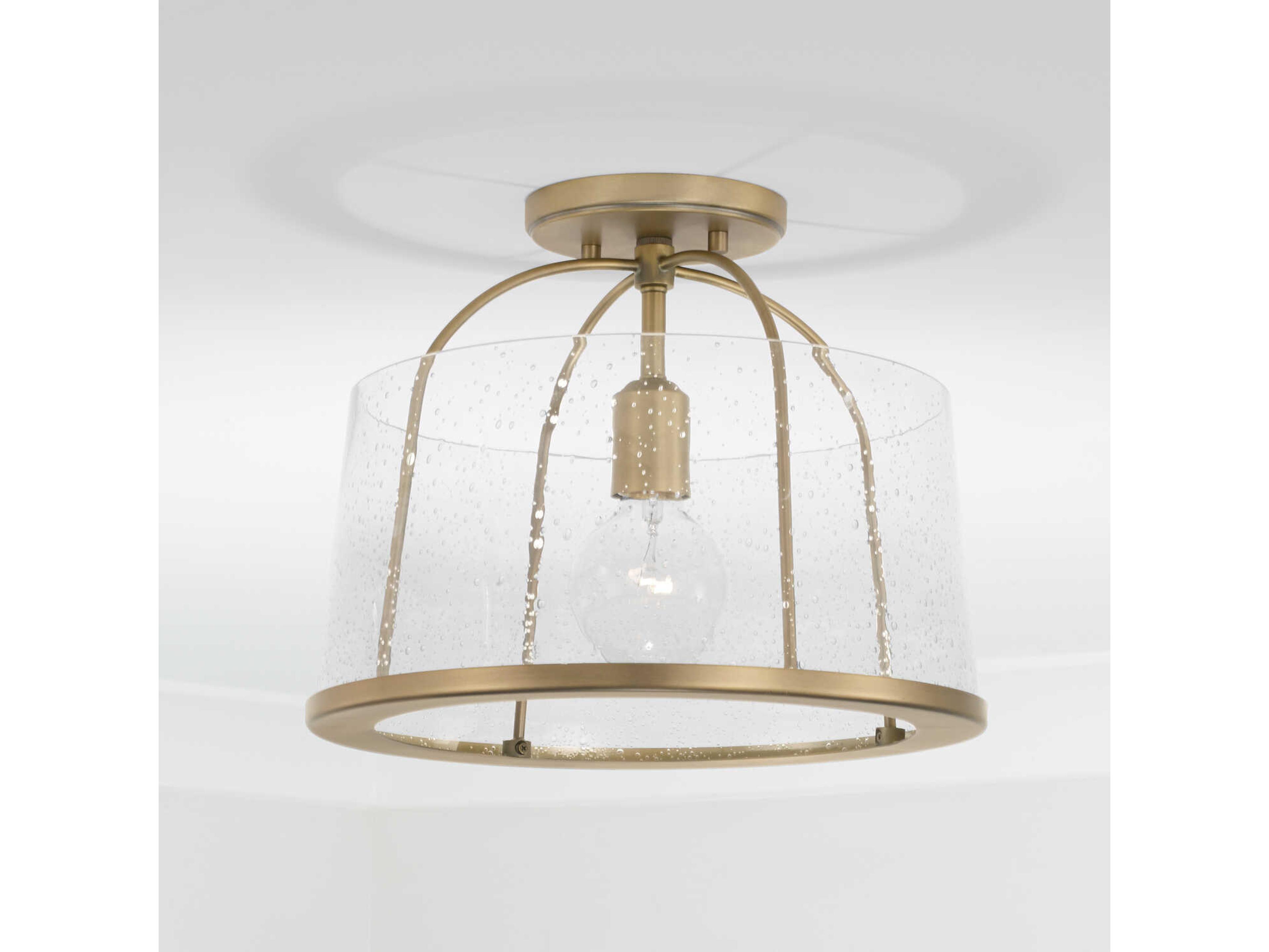 Capital Lighting Madison 1-Light Aged Brass Glass Empire Pendant