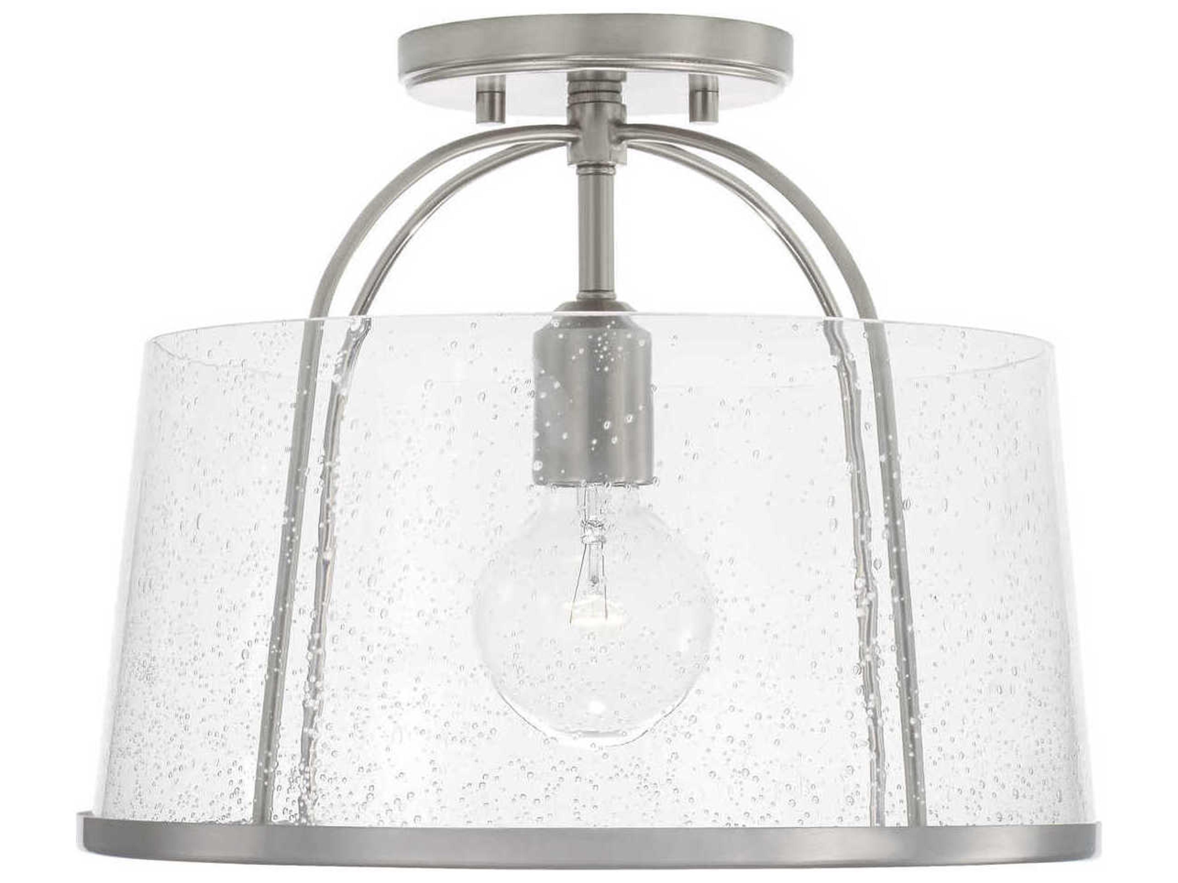 Madison 1-Light Brushed Nickel Glass Empire Pendant