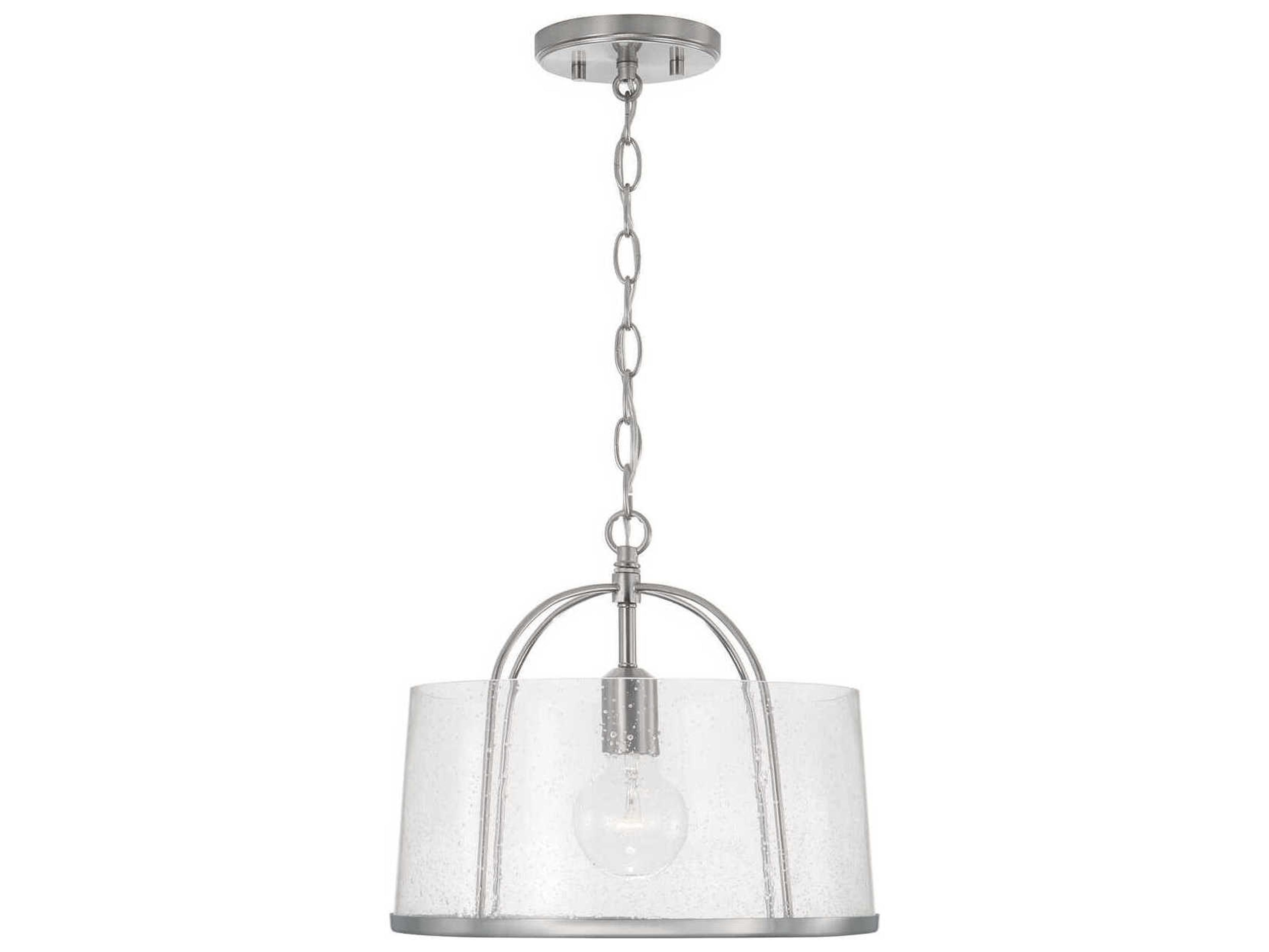 Capital Lighting Madison 1-Light Brushed Nickel Glass Empire Pendant