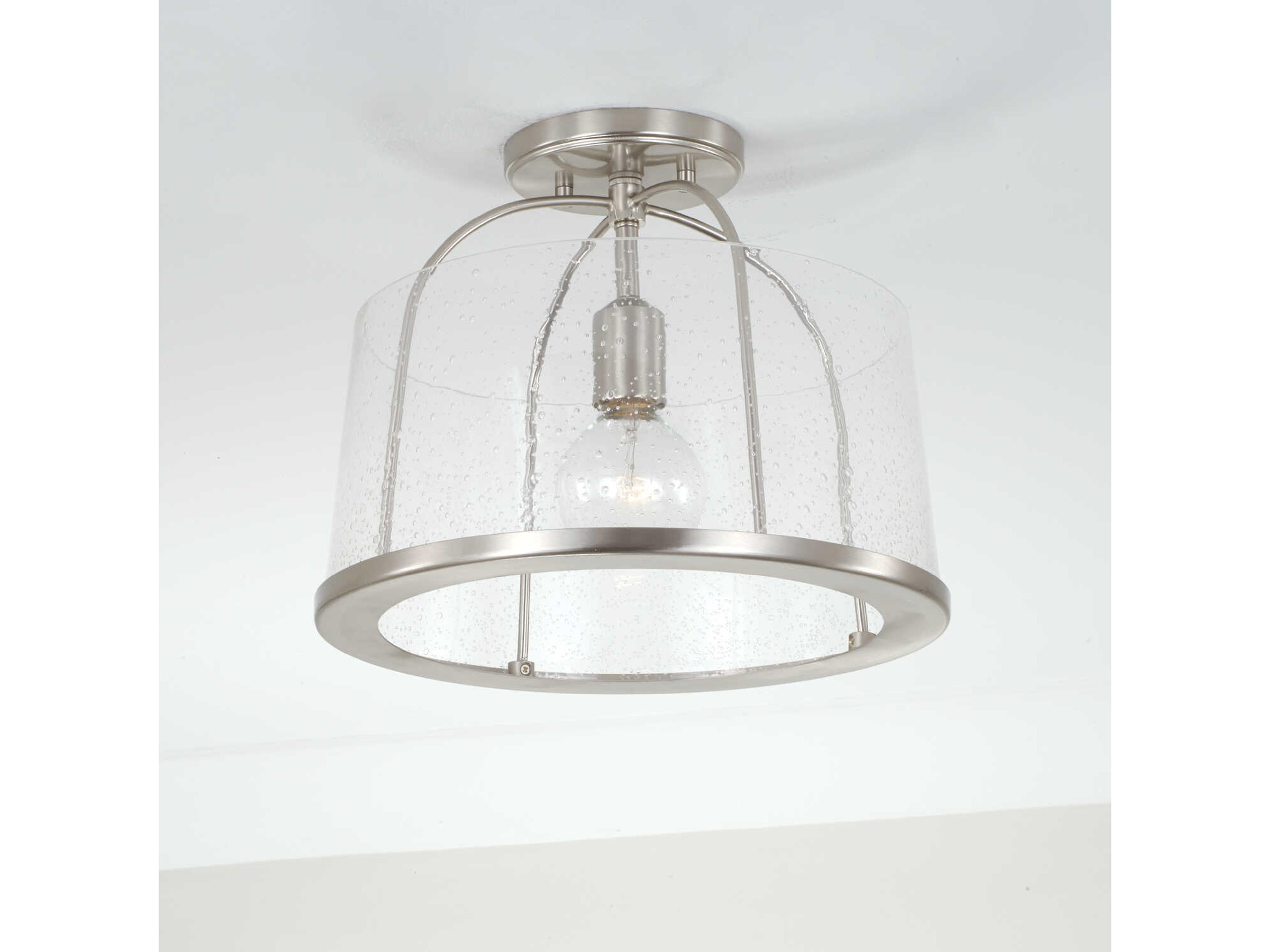 Capital Lighting Madison 1-Light Brushed Nickel Glass Empire Pendant