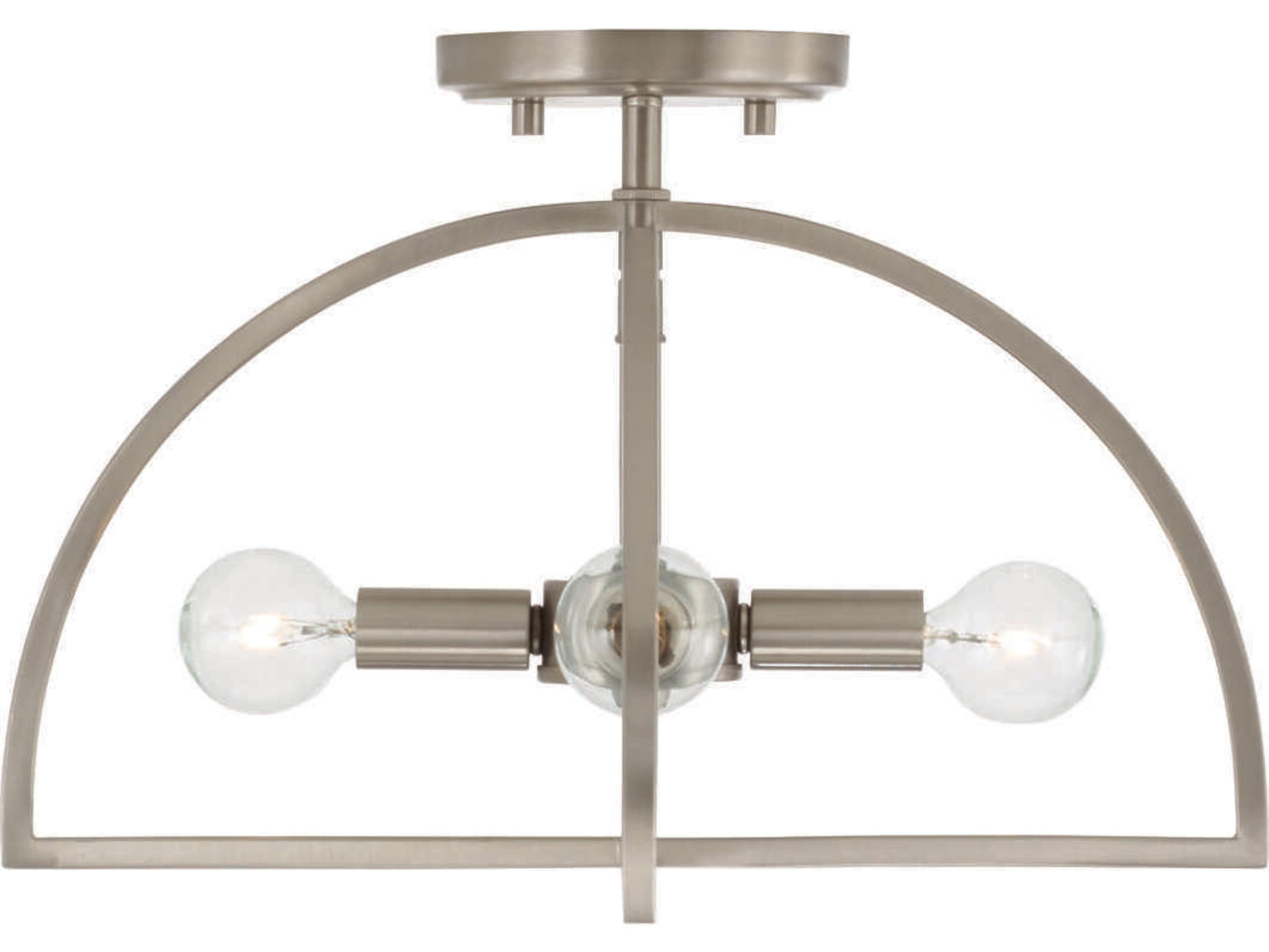 Capital Lighting Lawson 4-Light Brushed Nickel Geometric Semi Flush Mount