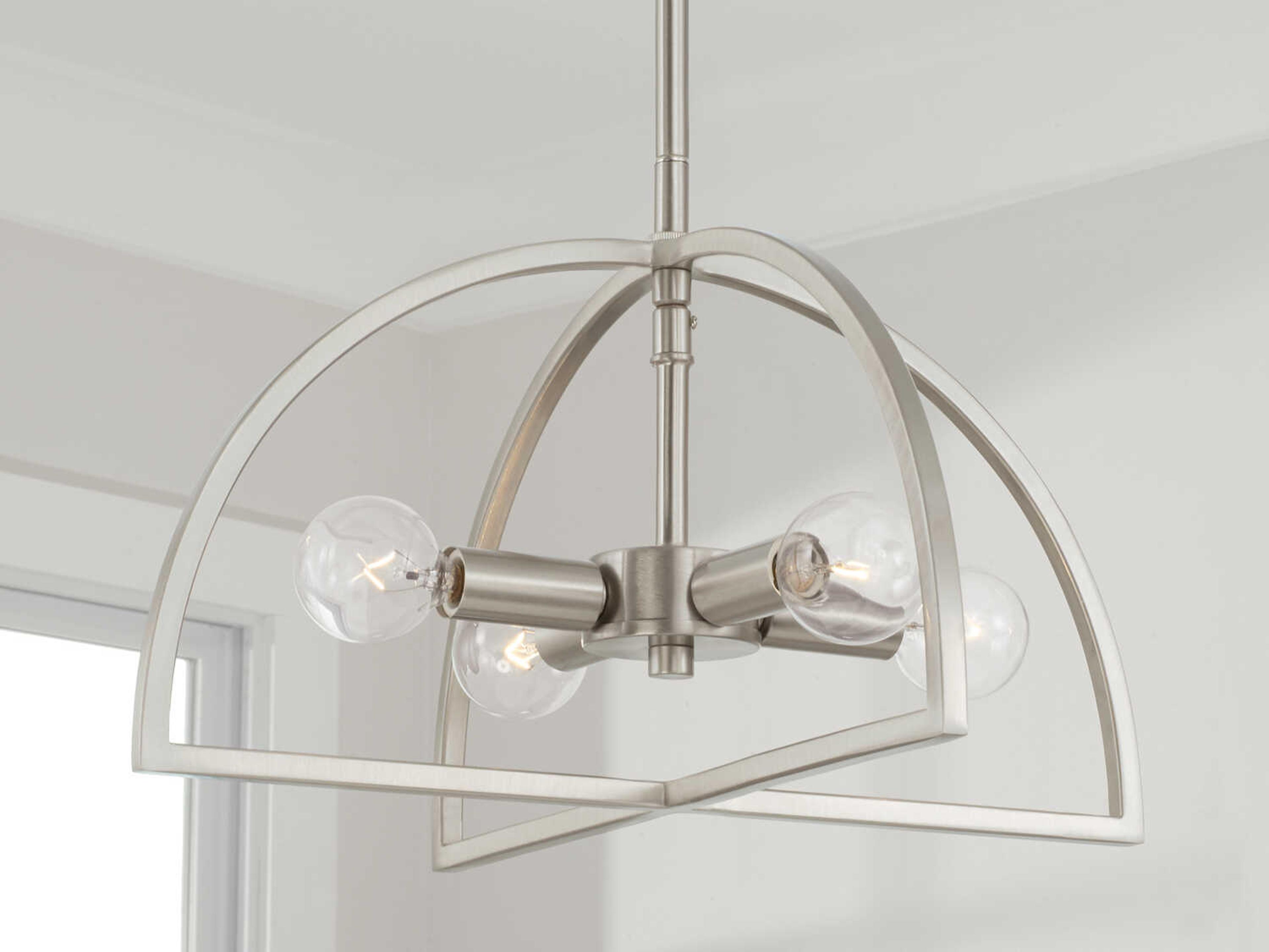 Capital Lighting Lawson 4-Light Brushed Nickel Geometric Semi Flush Mount