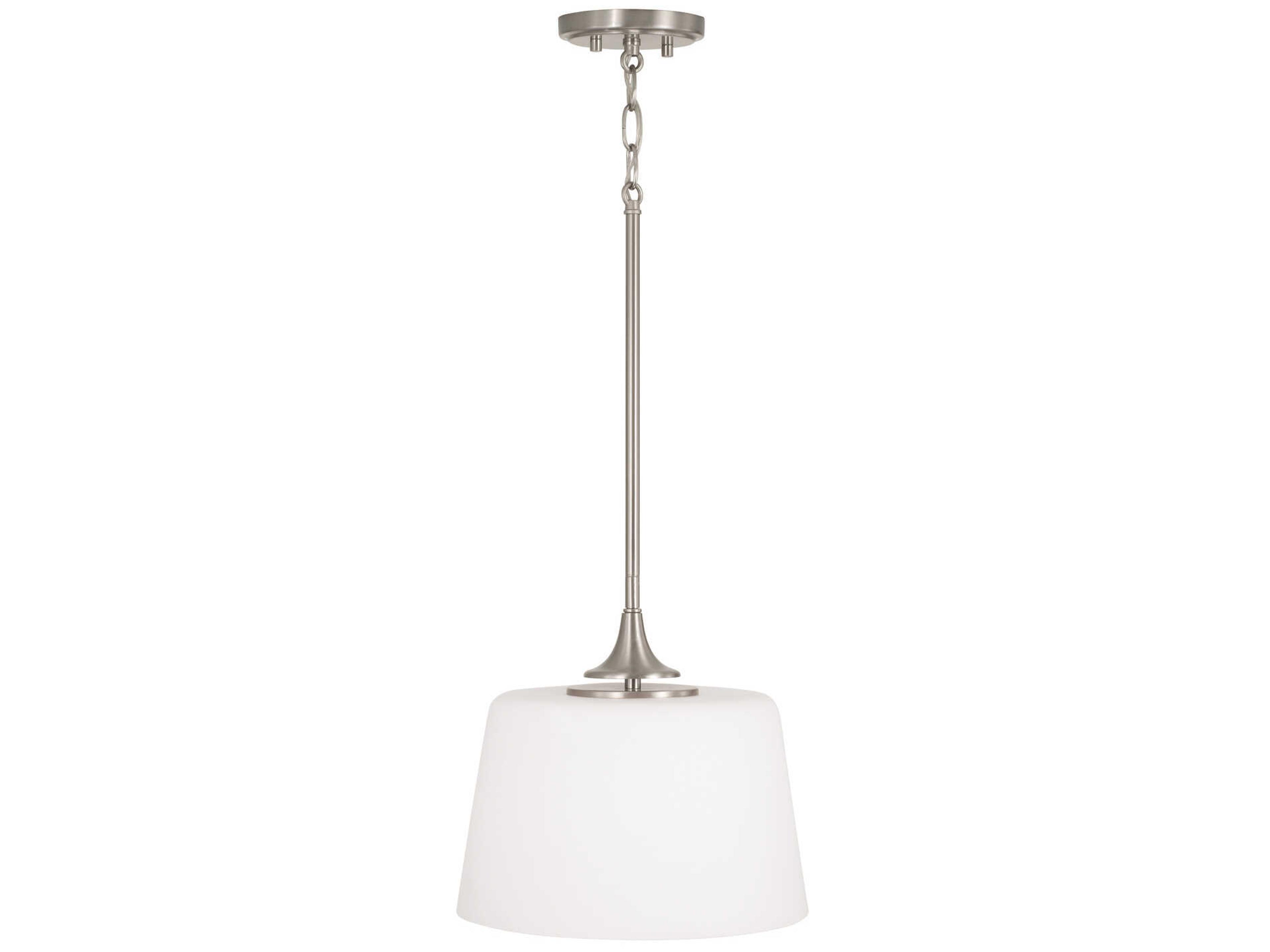 Capital Lighting Presley 1-Light Brushed Nickel Glass Empire Semi Flush Mount