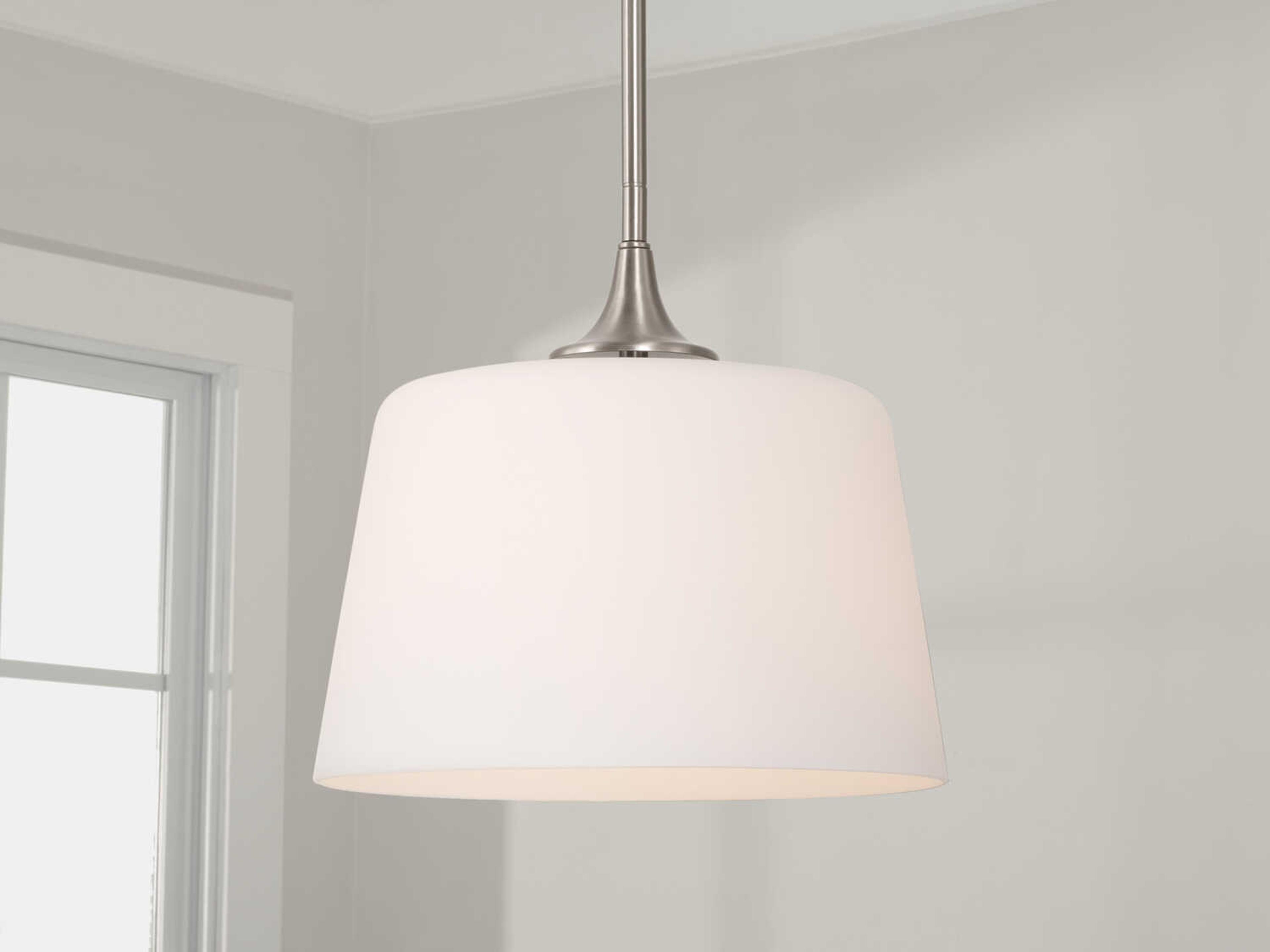 Capital Lighting Presley 1-Light Brushed Nickel Glass Empire Semi Flush Mount