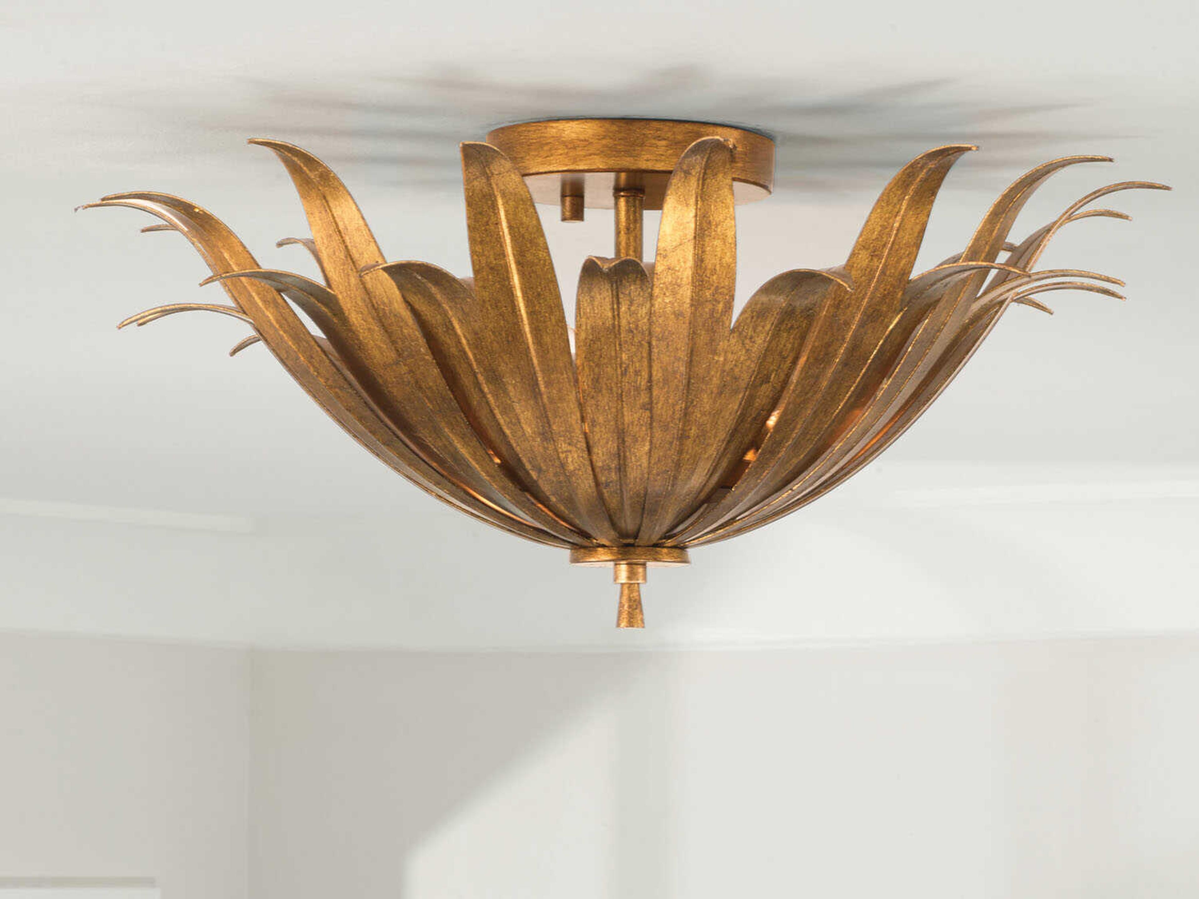 Capital Lighting Eden 3-Light Antique Gold Bowl Semi Flush Mount