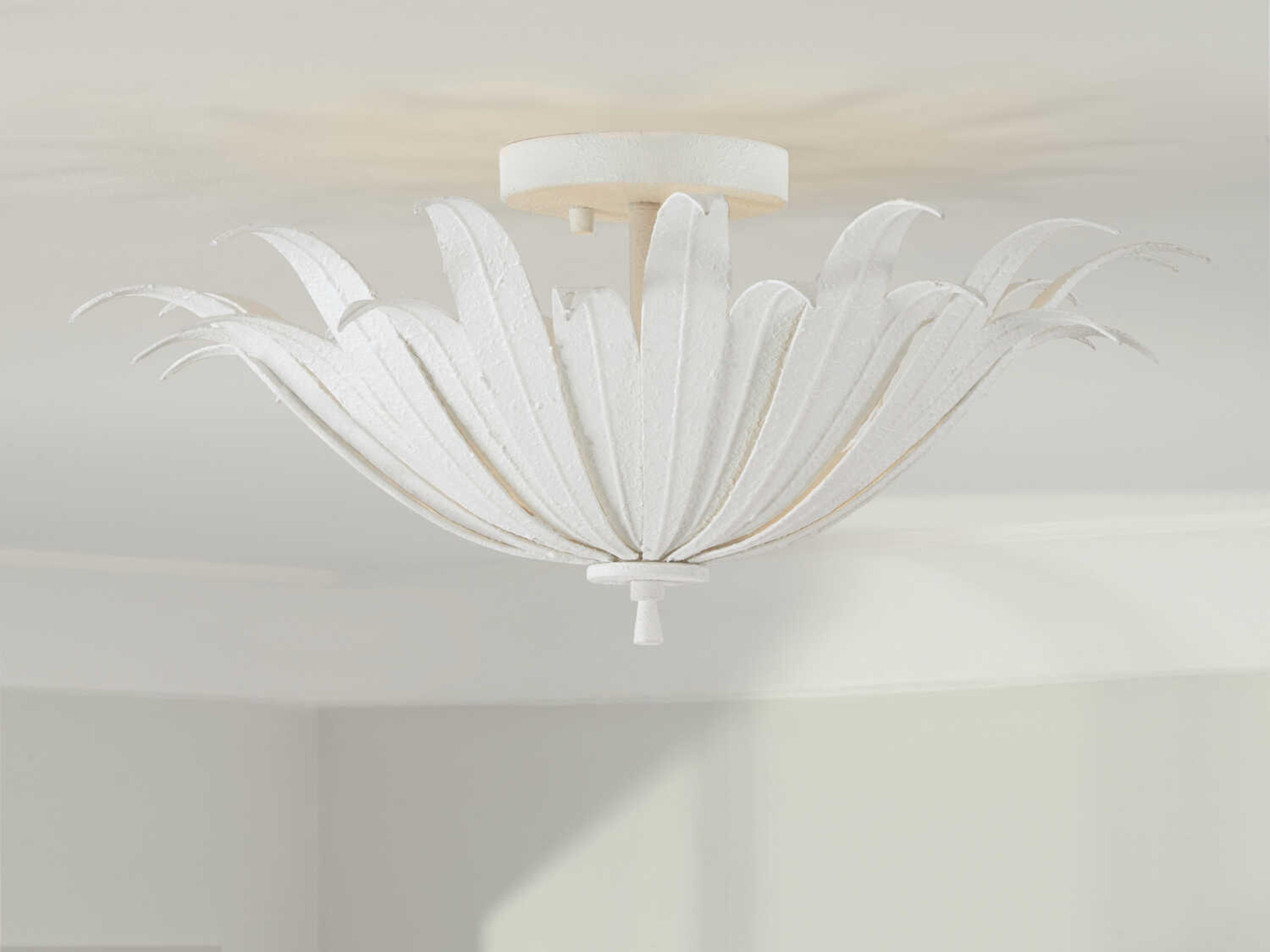Capital Lighting Eden 3-Light Textured White Bowl Semi Flush Mount