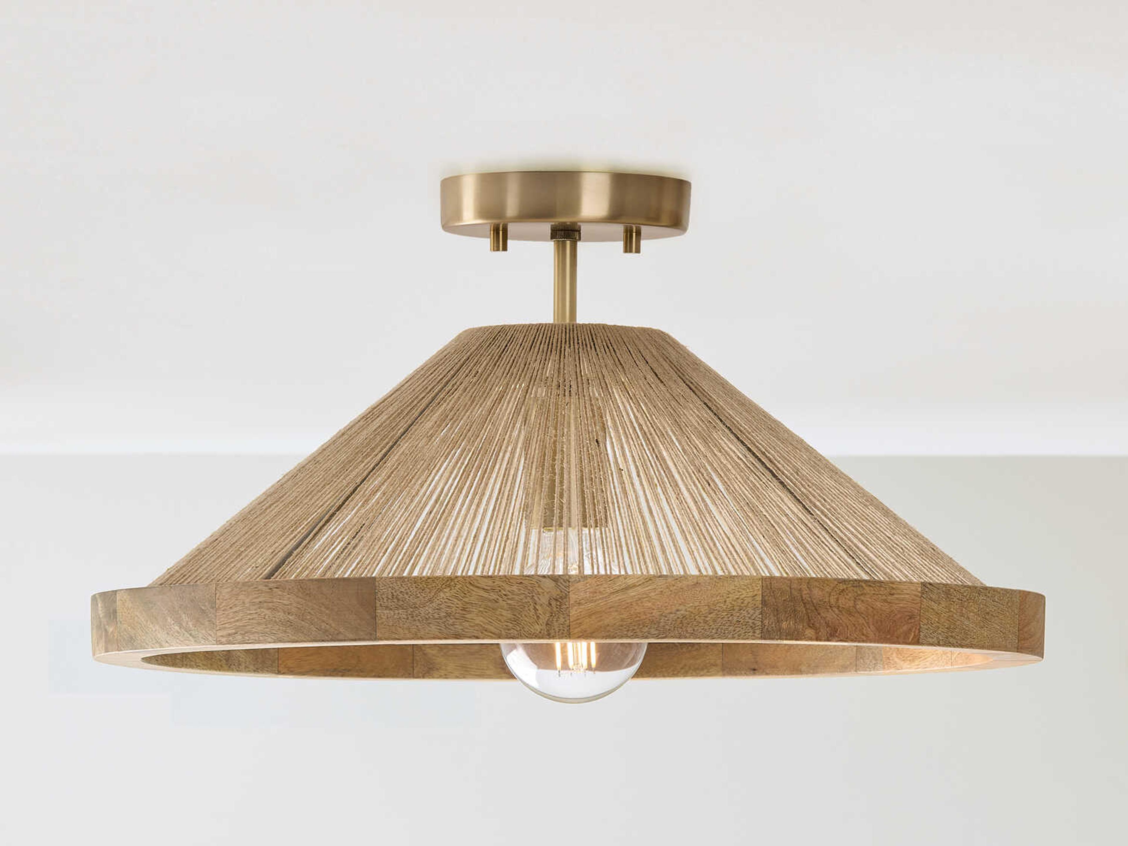 Capital Lighting Maya 1-Light Matte Brass Brown Semi Flush Mount