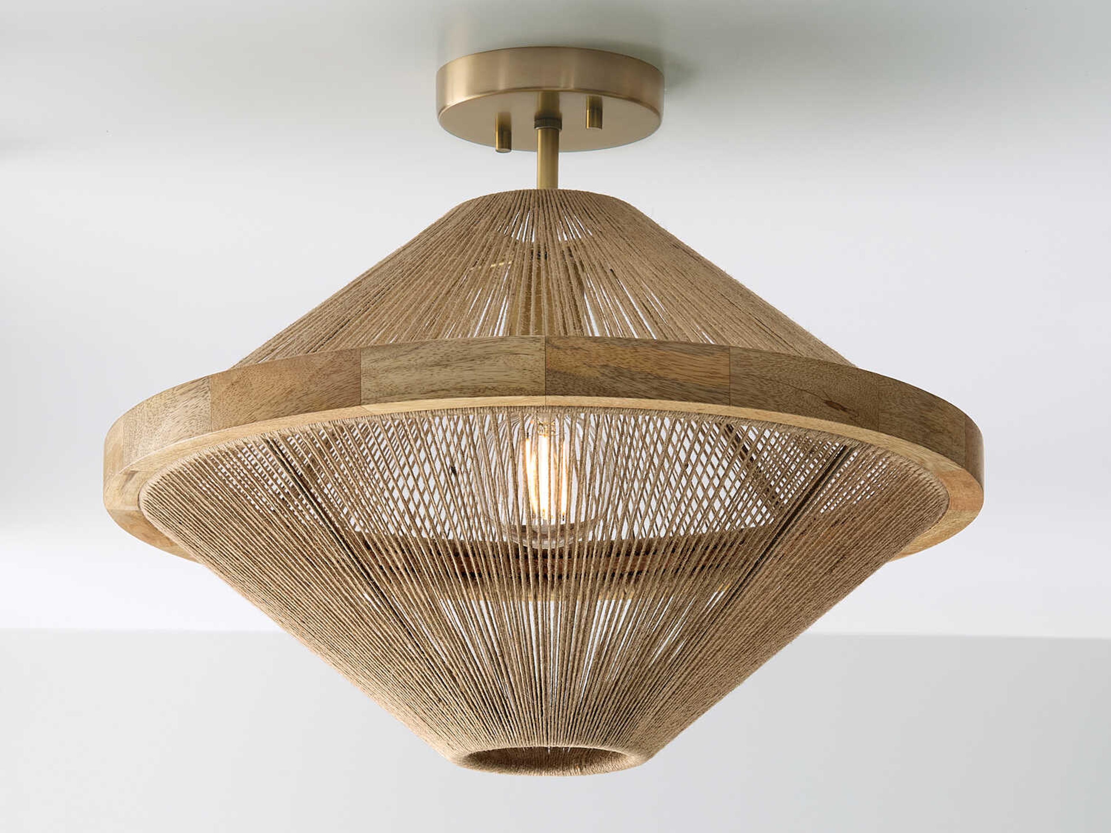 Capital Lighting Maya 1-Light Matte Brass Brown Semi Flush Mount