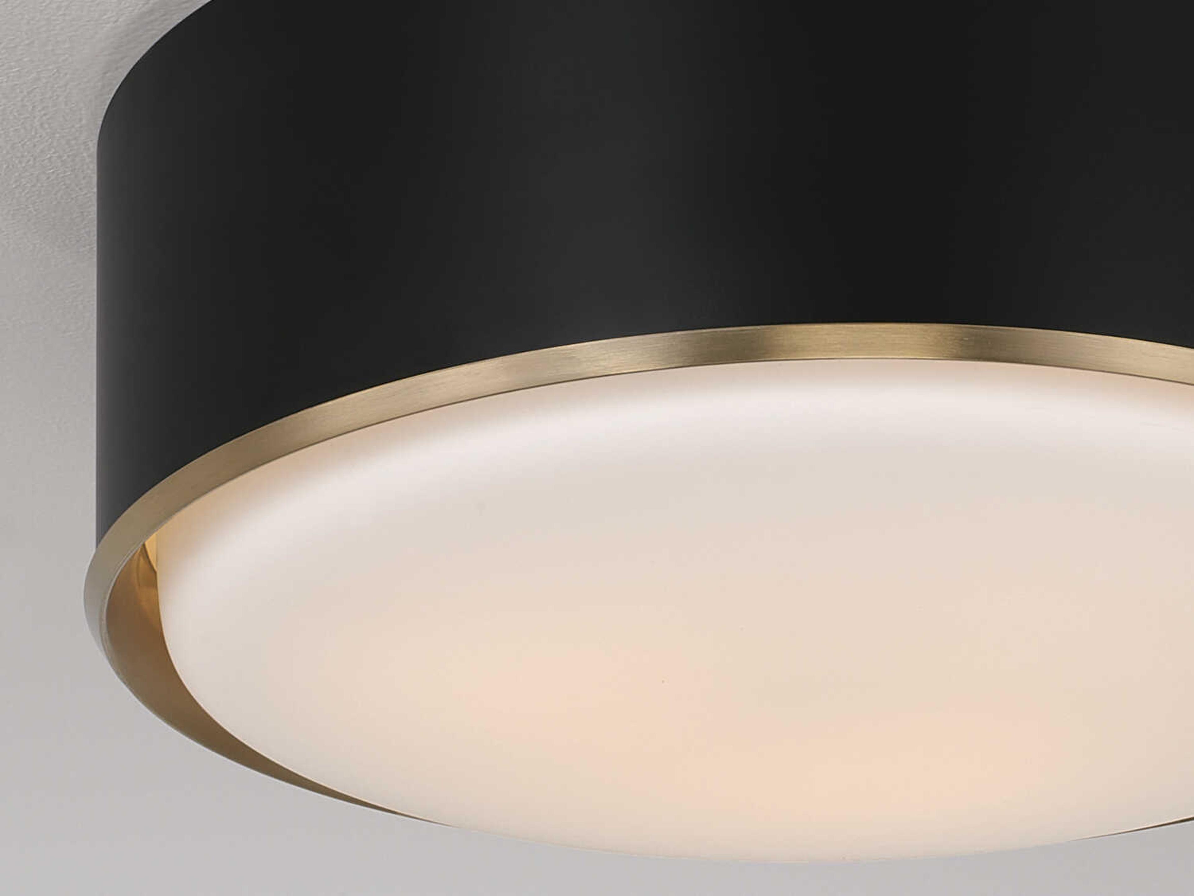 Capital Lighting Carlton 3-Light Matte Brass Black Drum Flush Mount