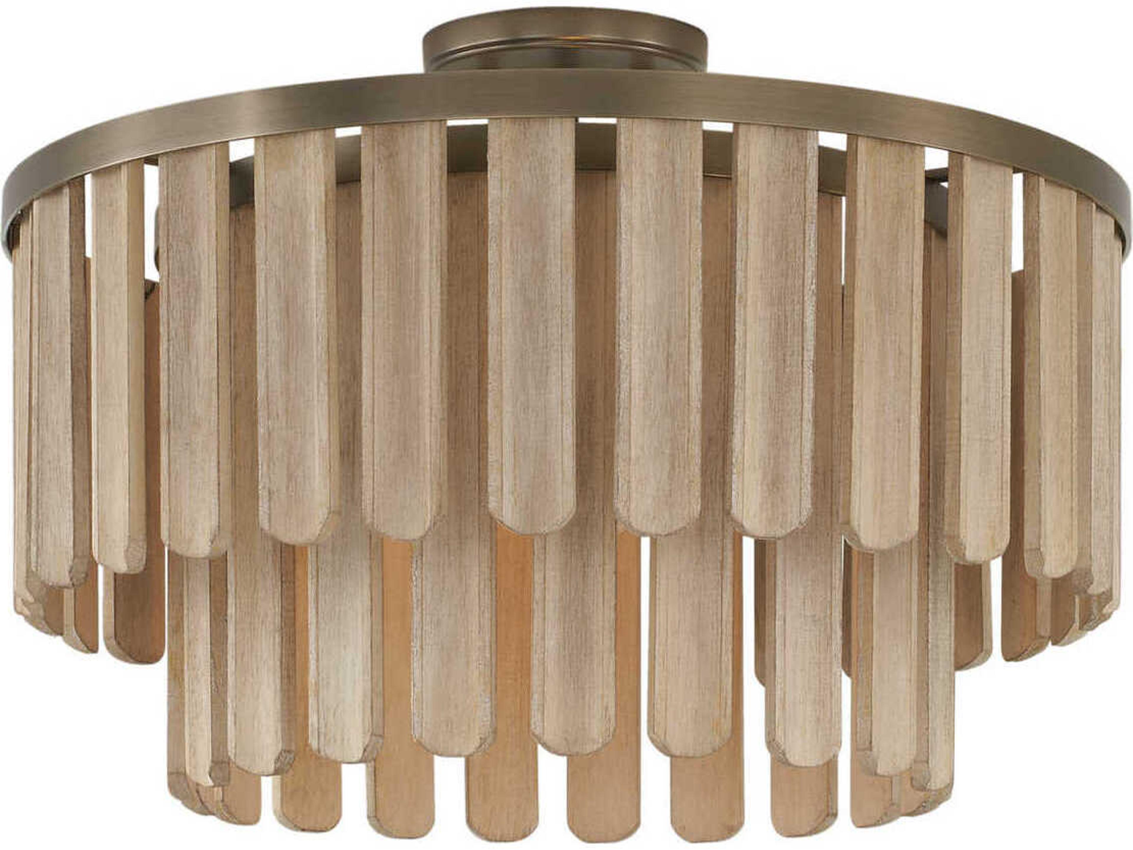 Jada 1-Light Dark Brass Tiered Semi Flush Mount