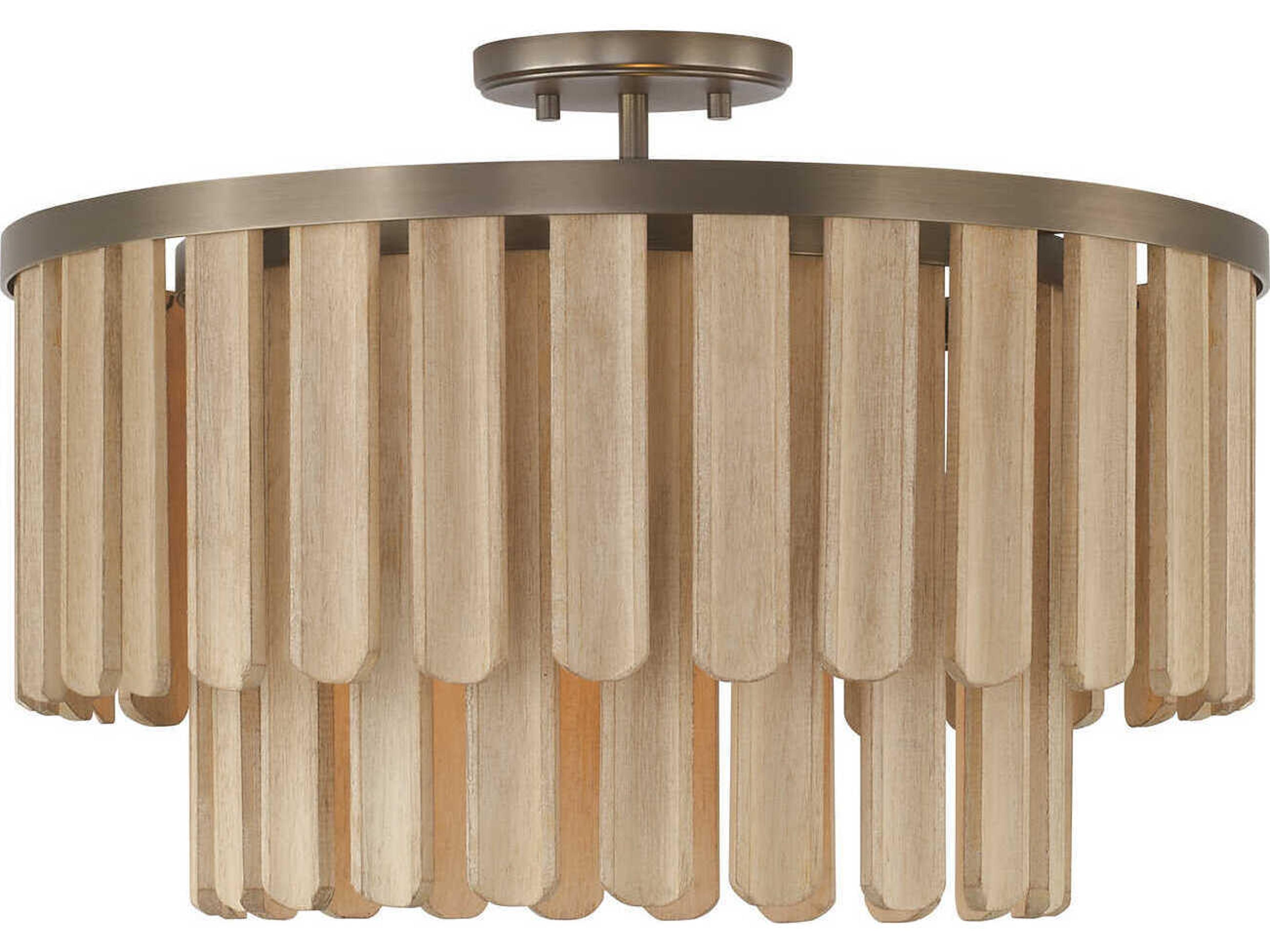 Capital Lighting Jada 1-Light Dark Brass Tiered Semi Flush Mount
