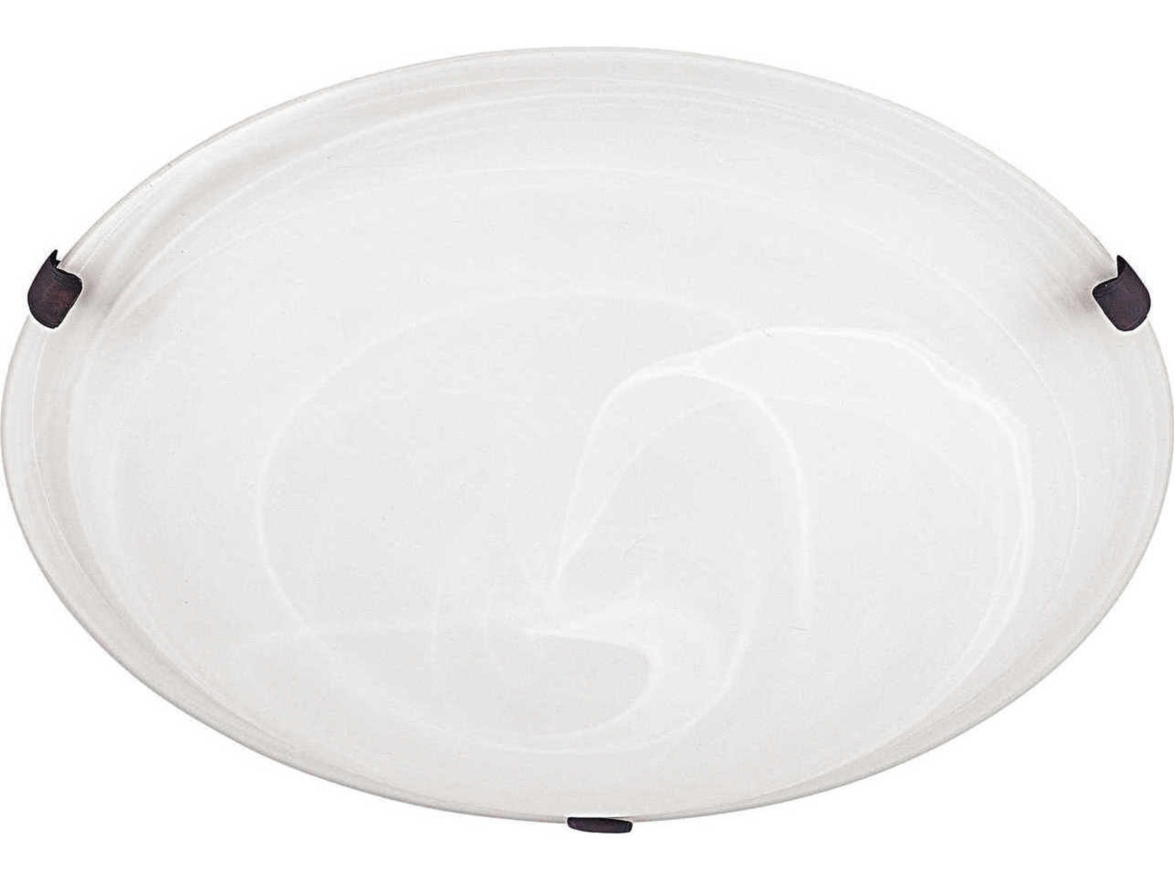 2-Light Multiple Es White Glass Bowl Flush Mount