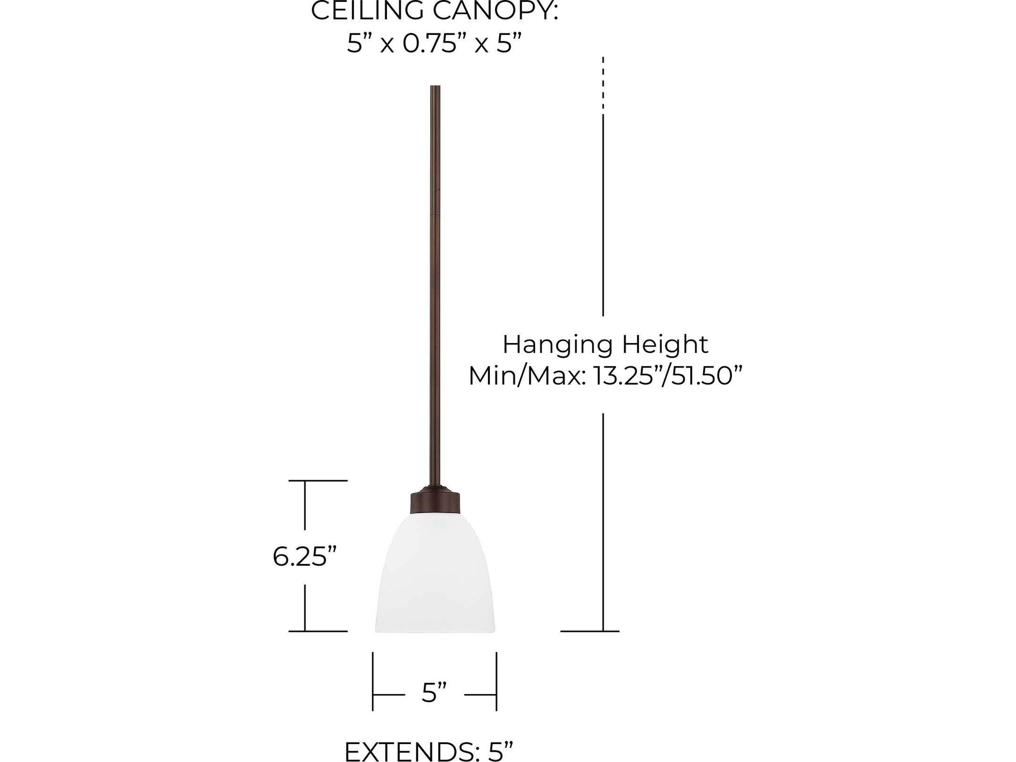 Capital Lighting Jameson 1-Light Bronze Glass Bell Mini Pendant