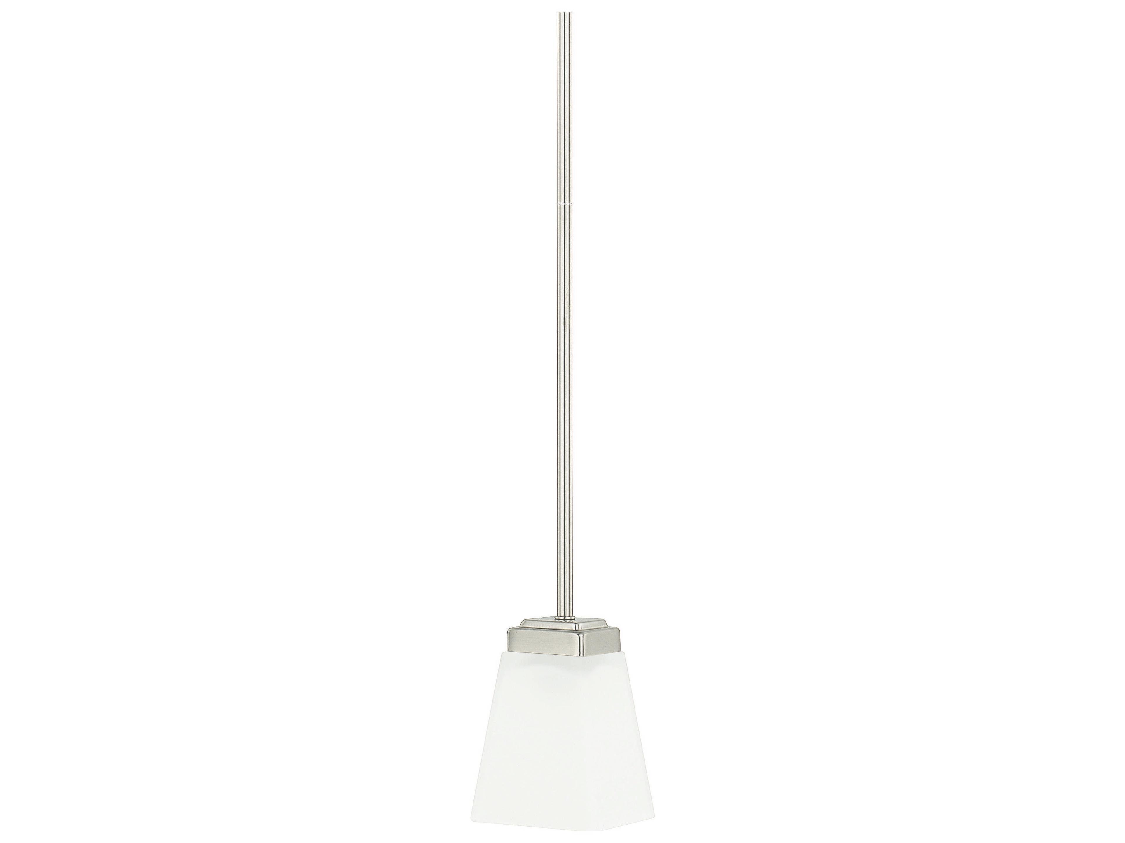 Baxley 1-Light Brushed Nickel Glass Mini Pendant