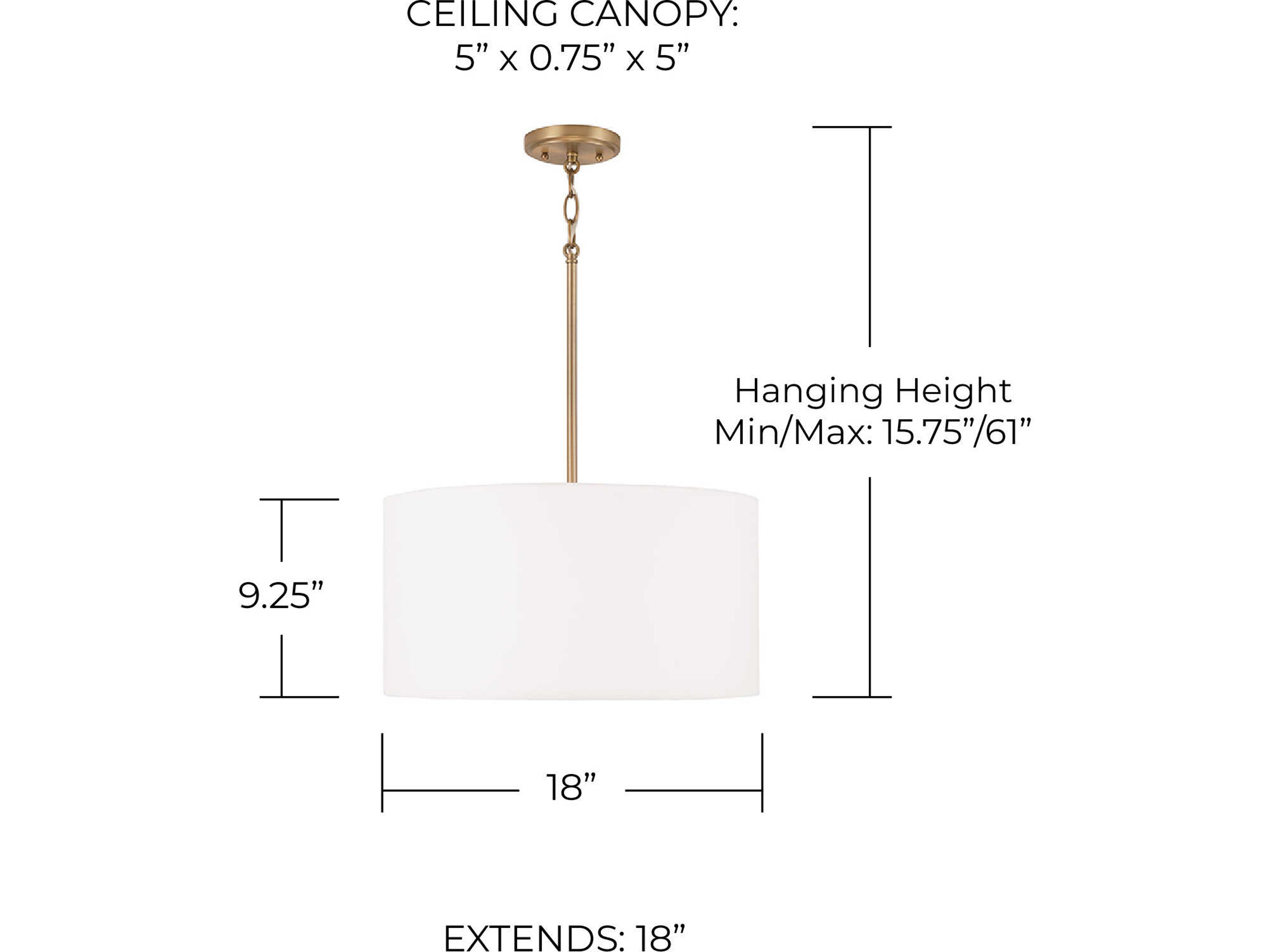 Capital Lighting Alan 3-Light Aged Brass Drum Pendant
