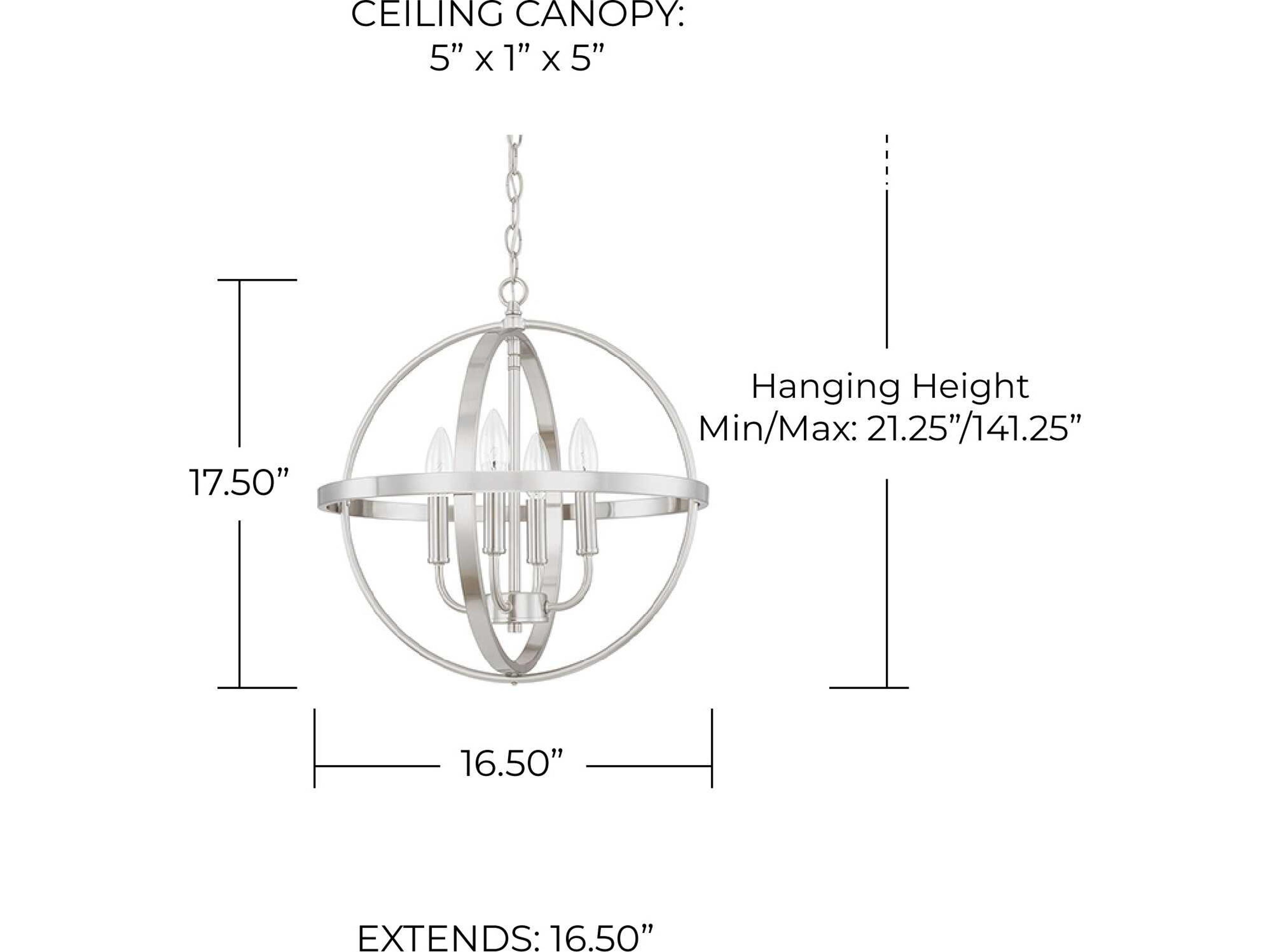 Capital Lighting Hartwell 4-Light Brushed Nickel Pendant