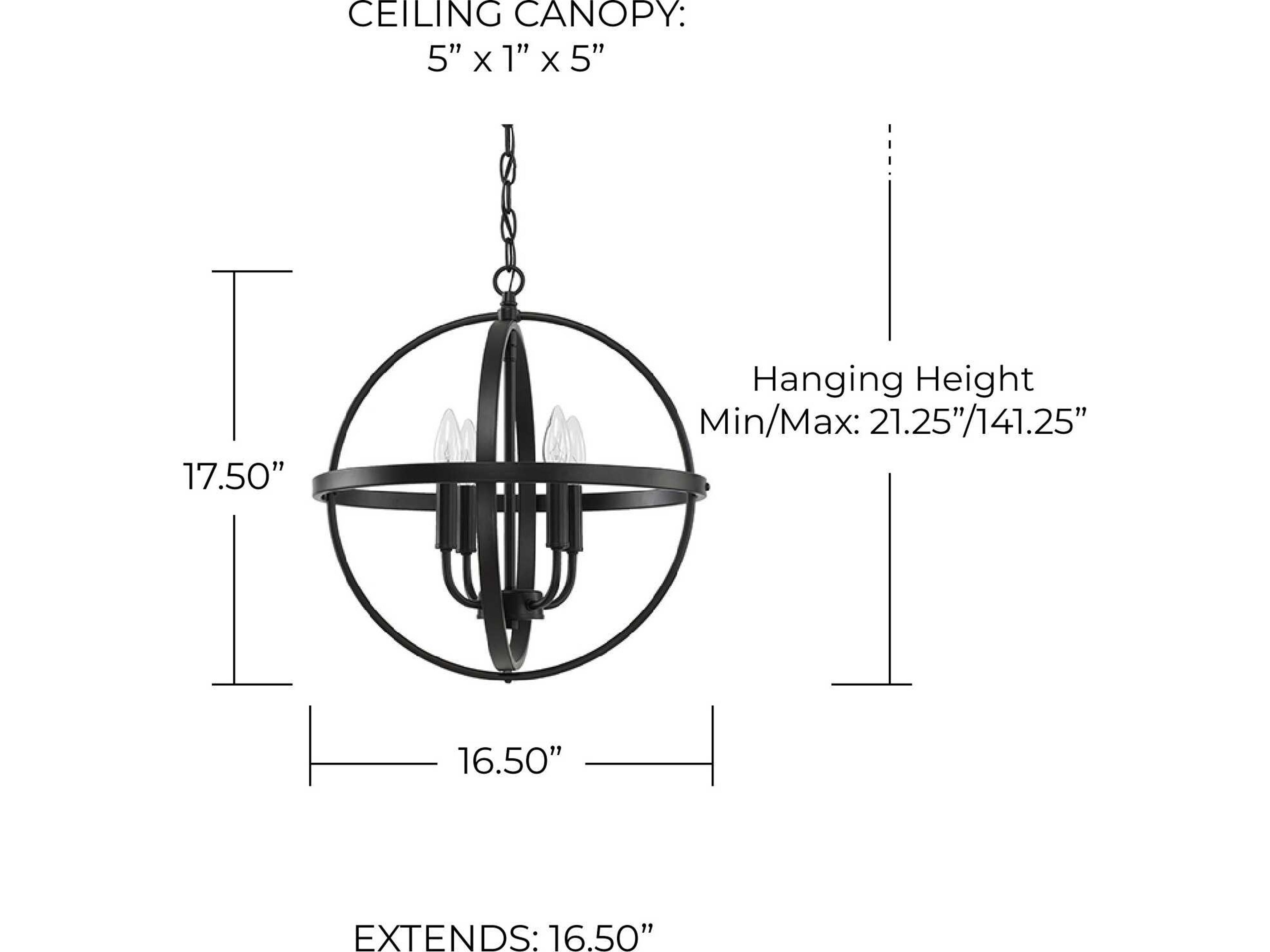 Capital Lighting Hartwell 4-Light Matte Black Pendant