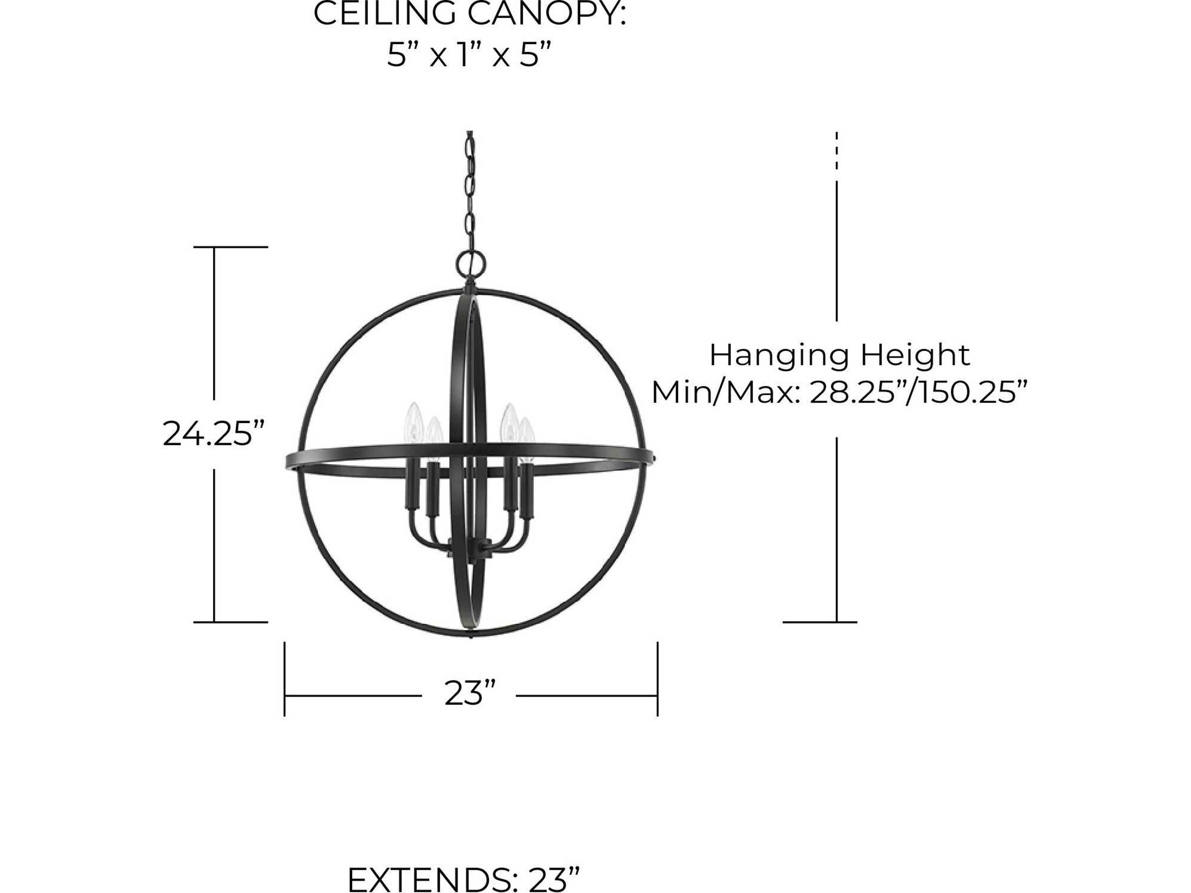 Capital Lighting Hartwell 4-Light Matte Black Pendant