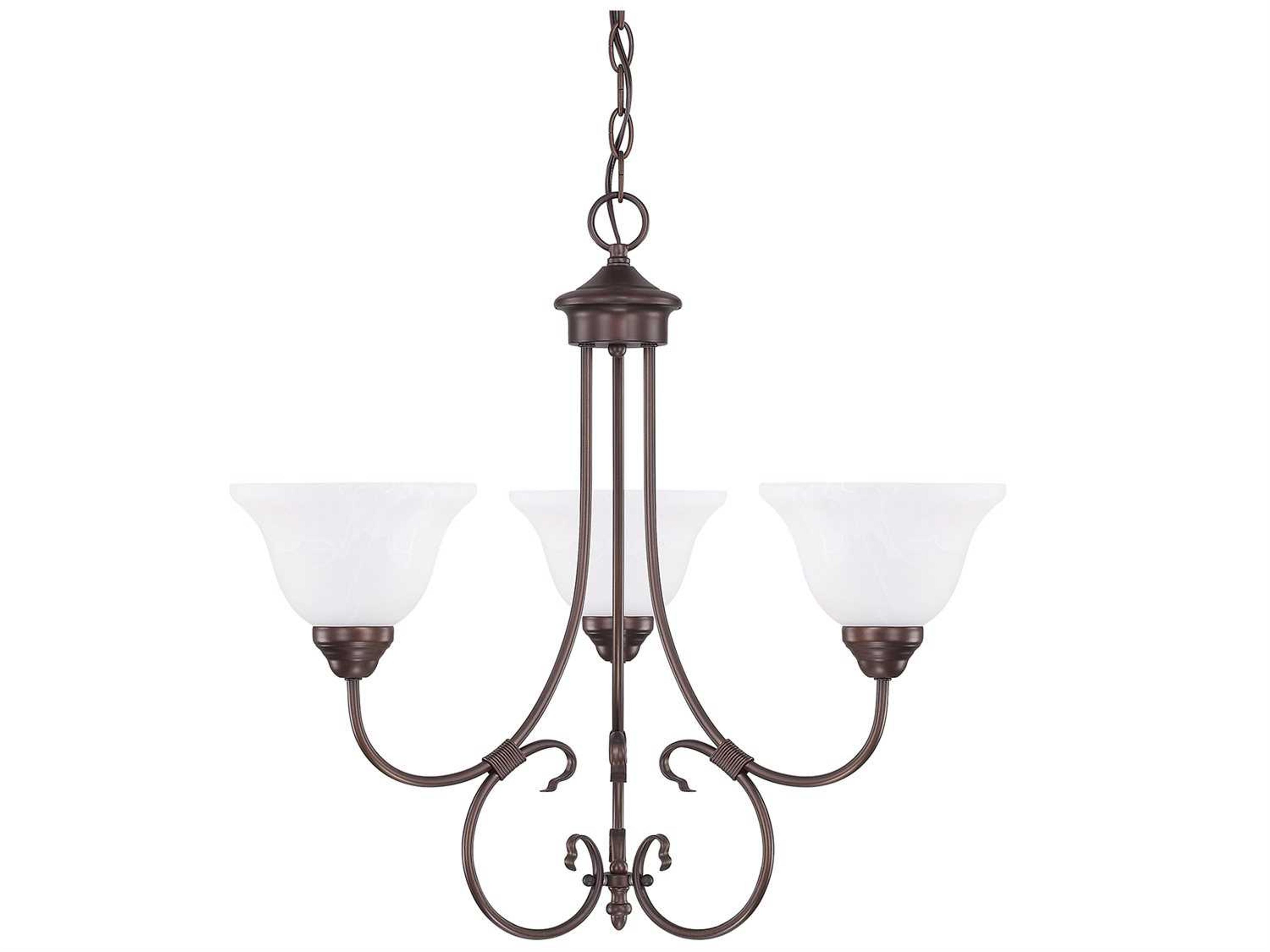 Hometown 3-Light Bronze Glass Bell Chandelier
