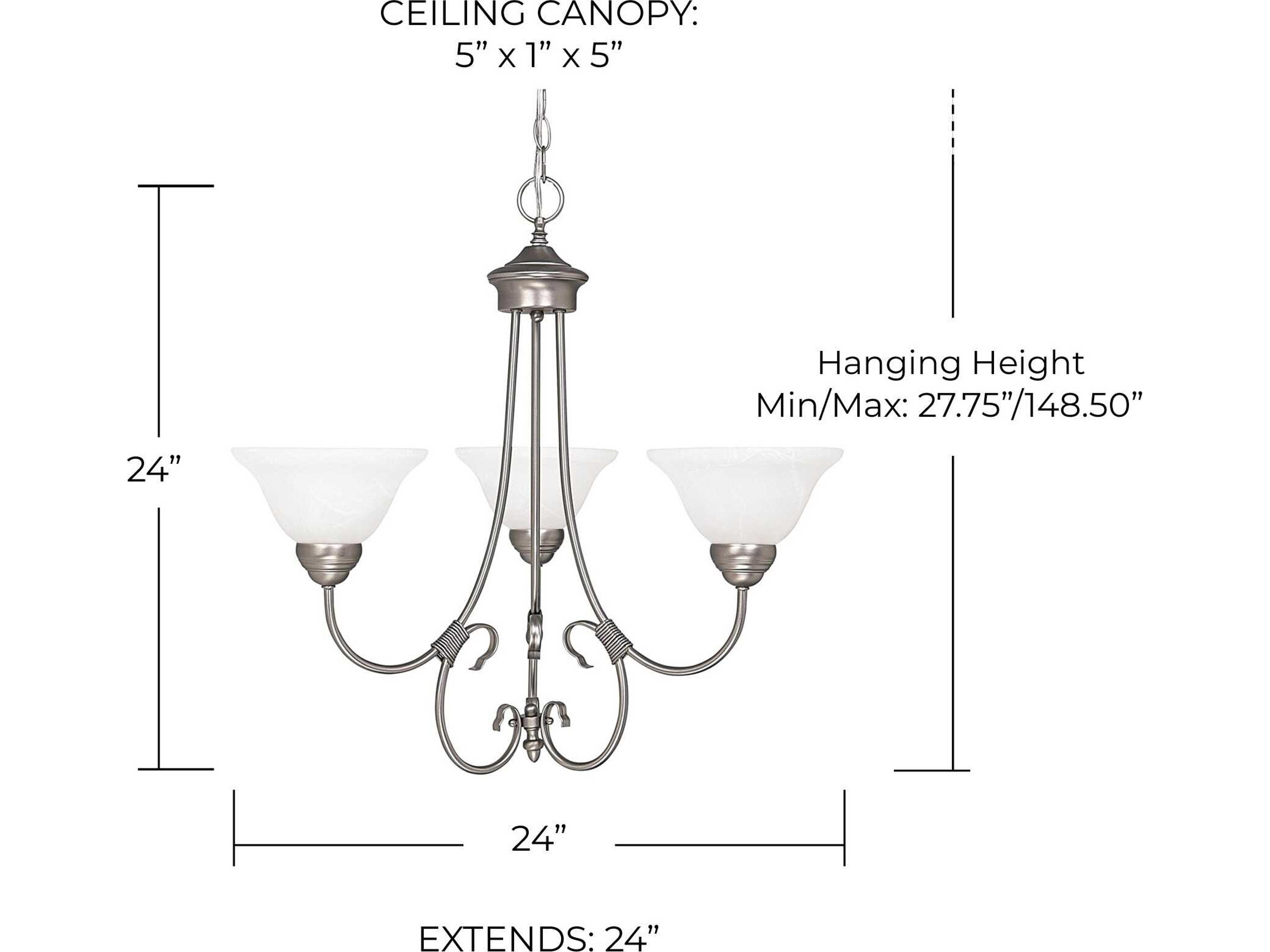 Capital Lighting Hometown 3-Light Matte Nickel Chandelier