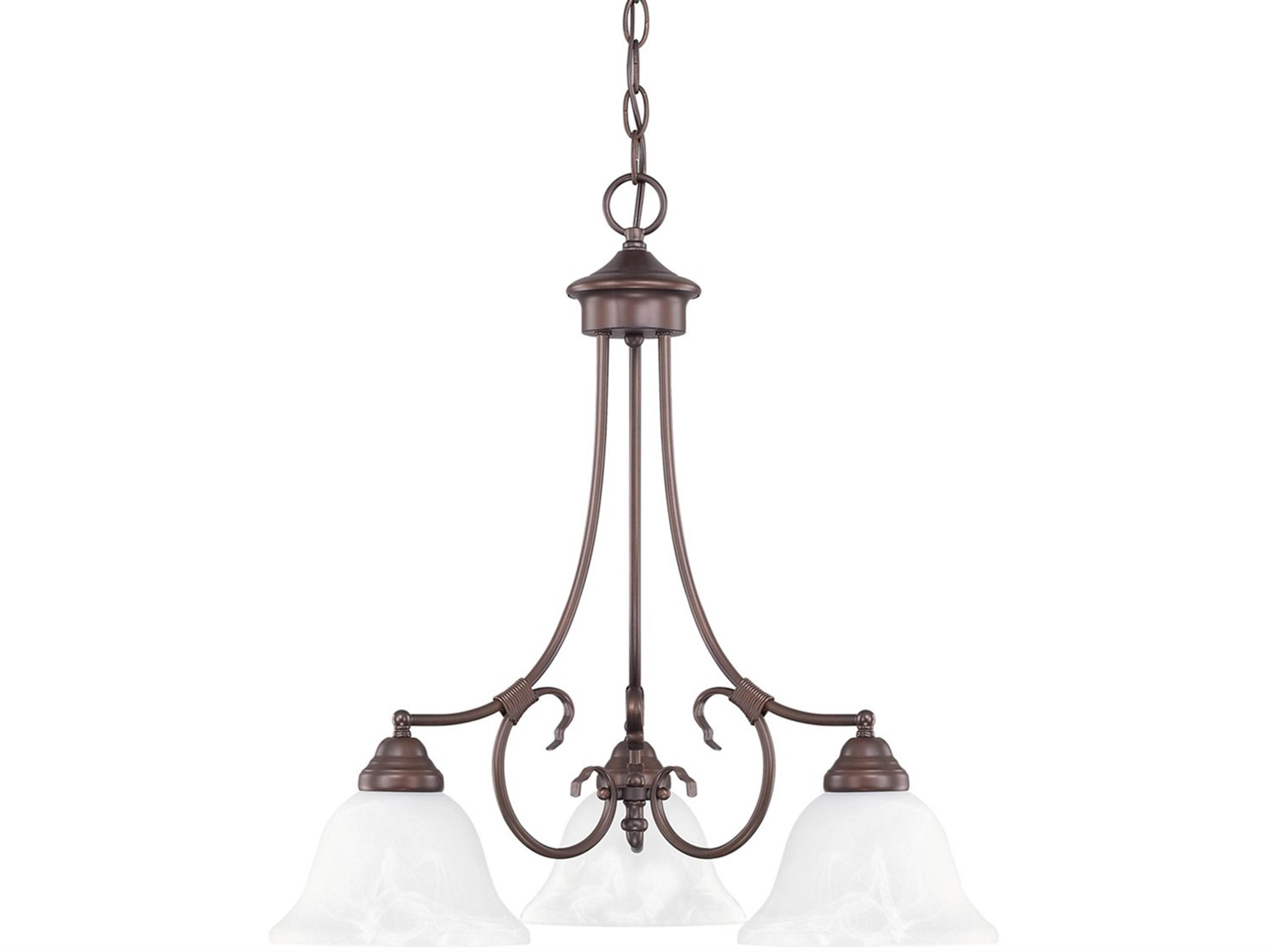Hometown 3-Light Bronze Glass Chandelier