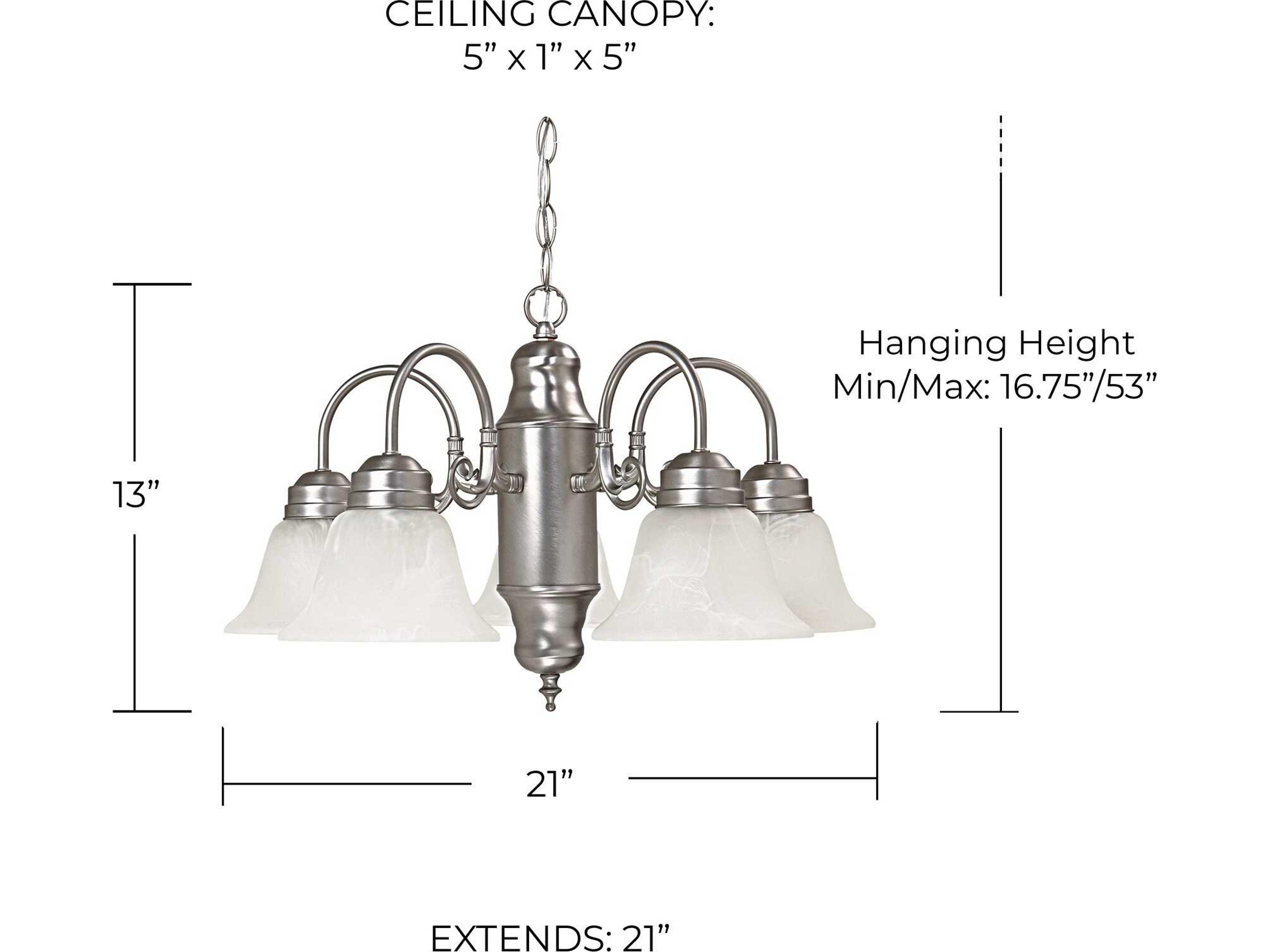 Capital Lighting 5-Light Matte Nickel Glass Bell Chandelier