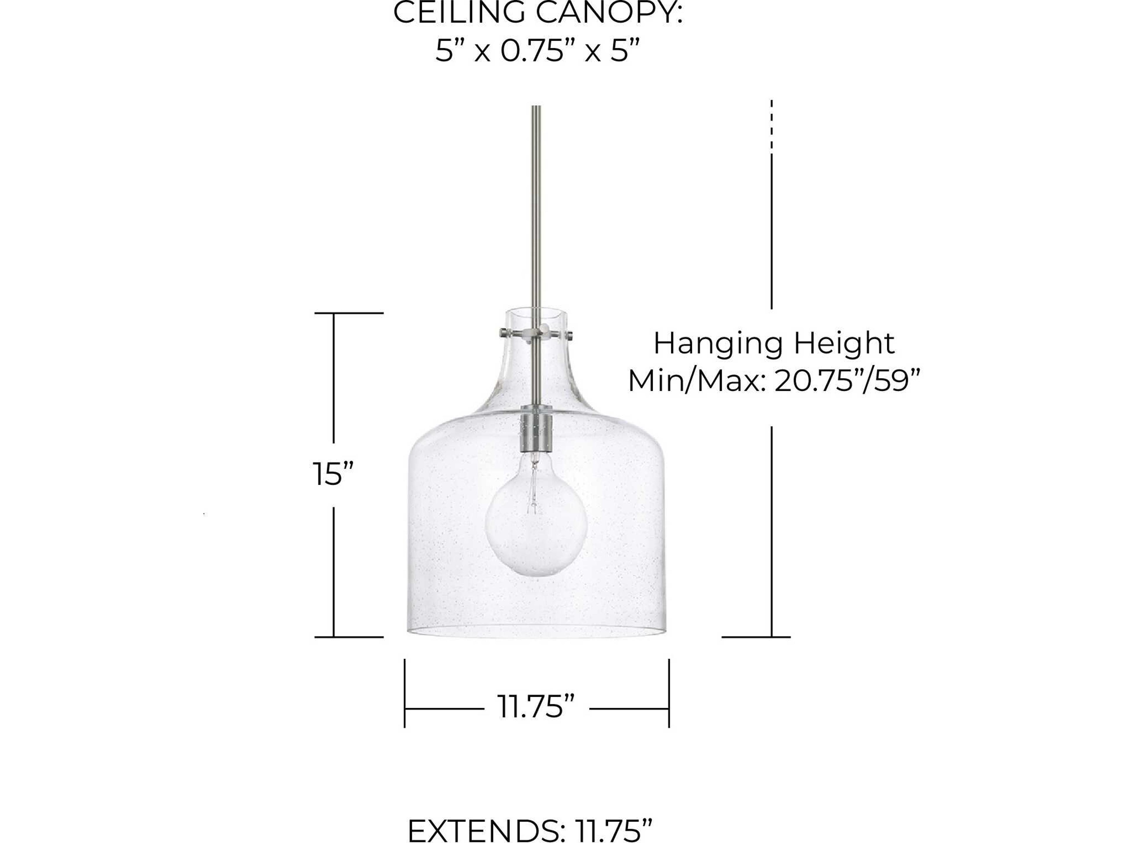 Capital Lighting Crawford 1-Light Brushed Nickel Glass Mini Pendant