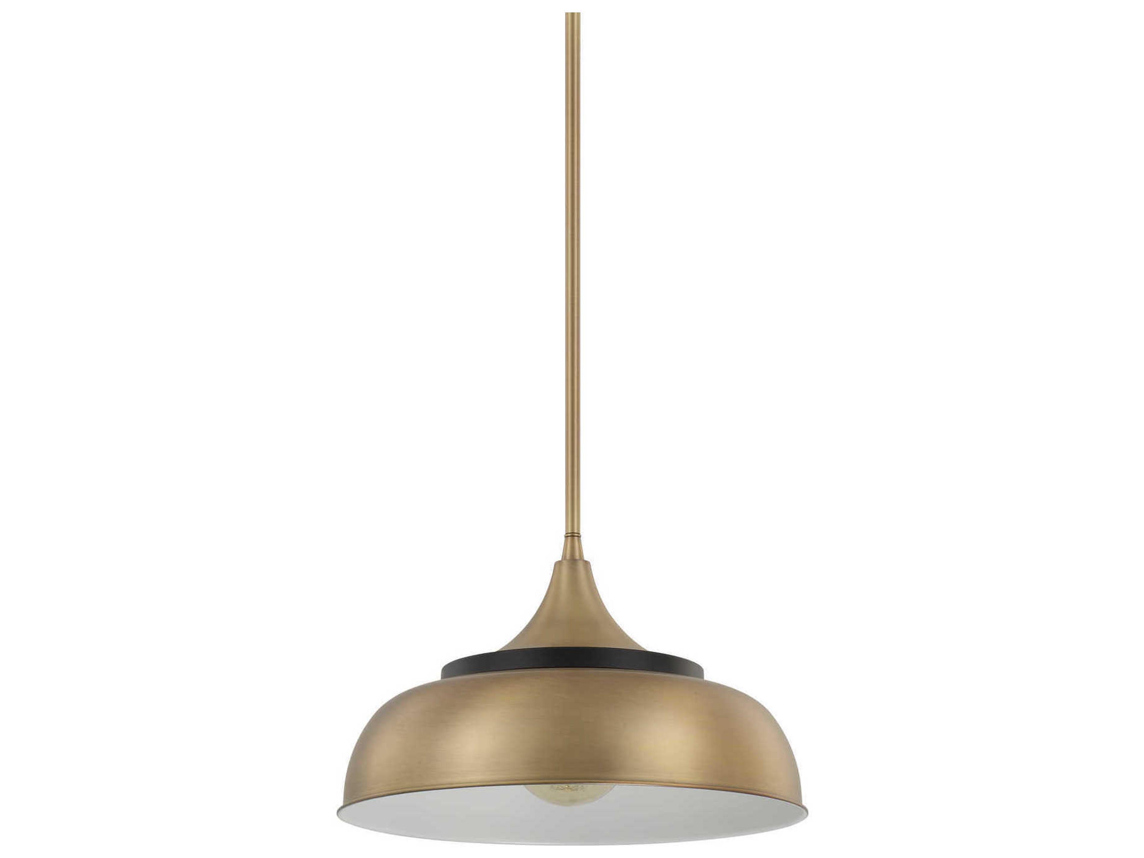Capital Lighting 1-Light Brass And Onyx Dome Pendant