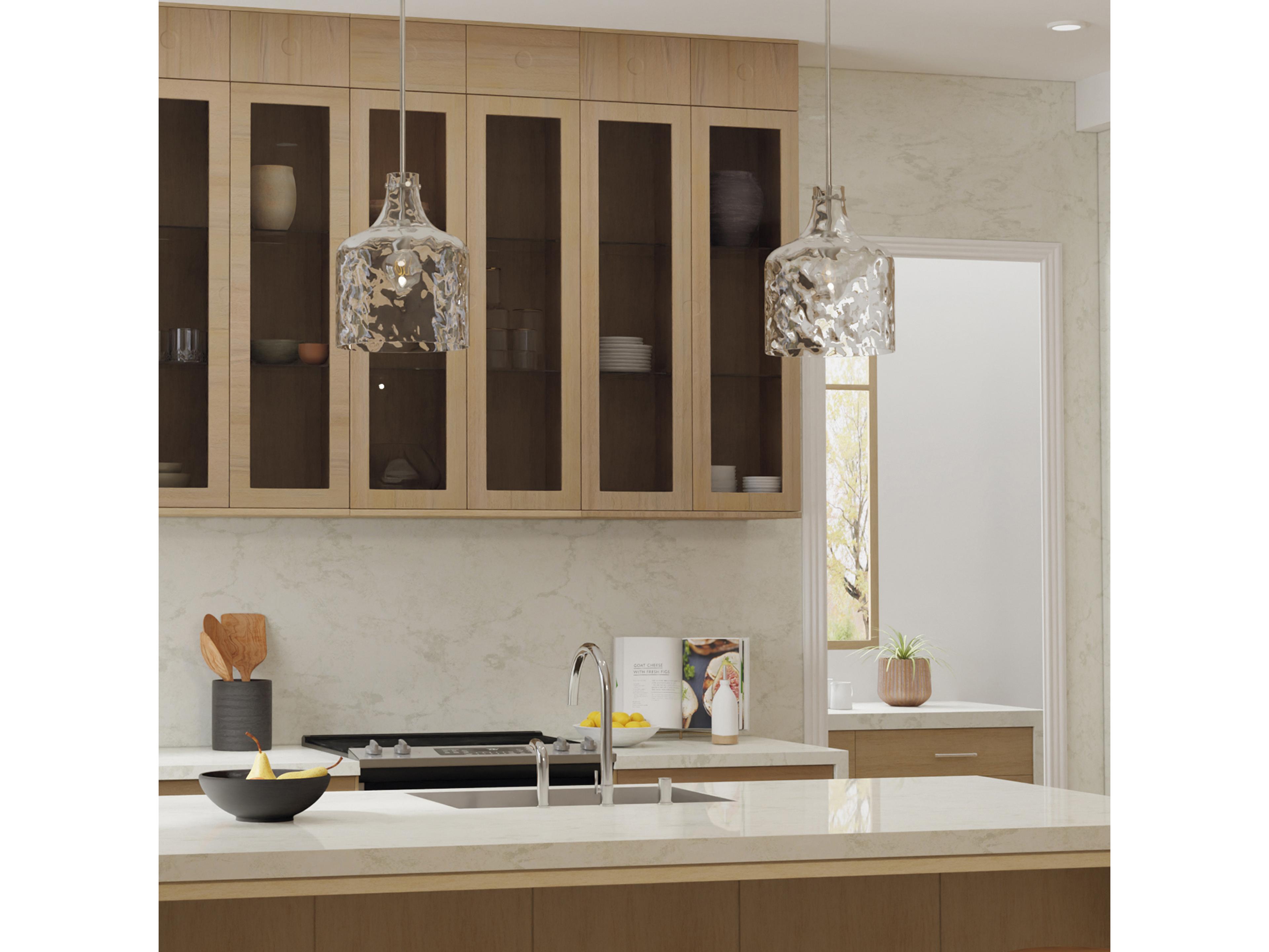 Capital Lighting Crawford 1-Light Brushed Nickel Glass Mini Pendant