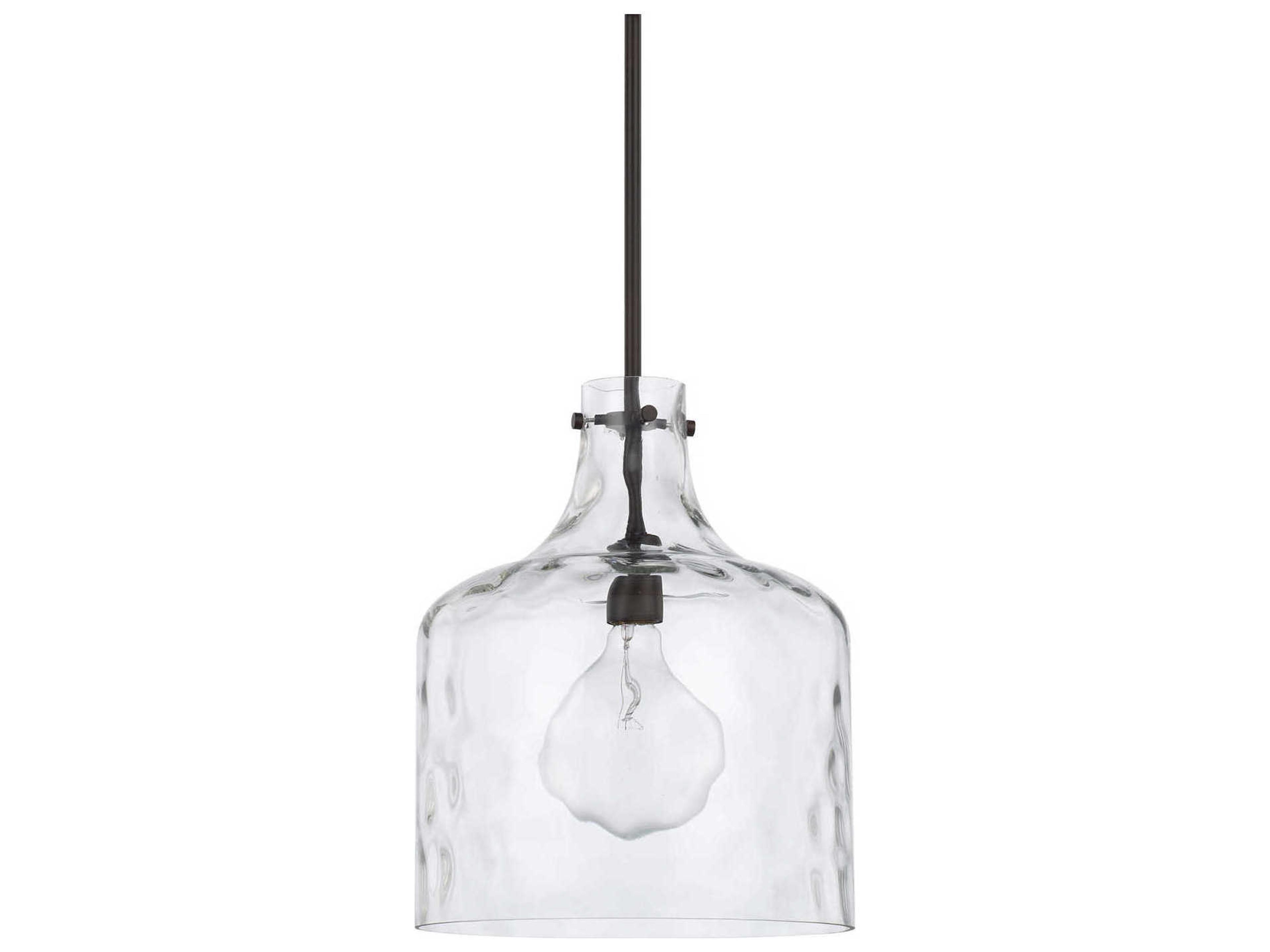 Crawford 1-Light Bronze Glass Mini Pendant