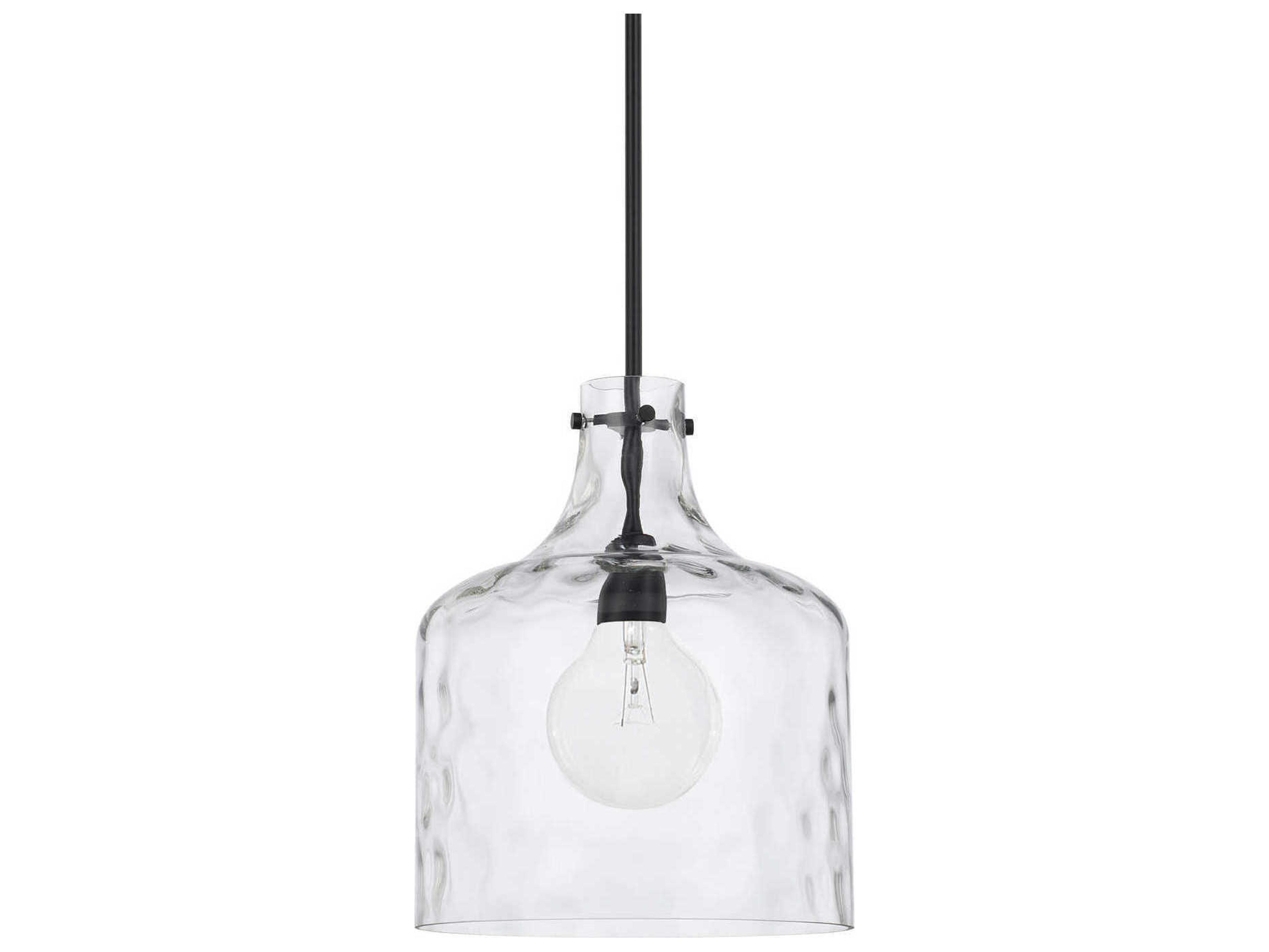Crawford 1-Light Matte Black Glass Mini Pendant