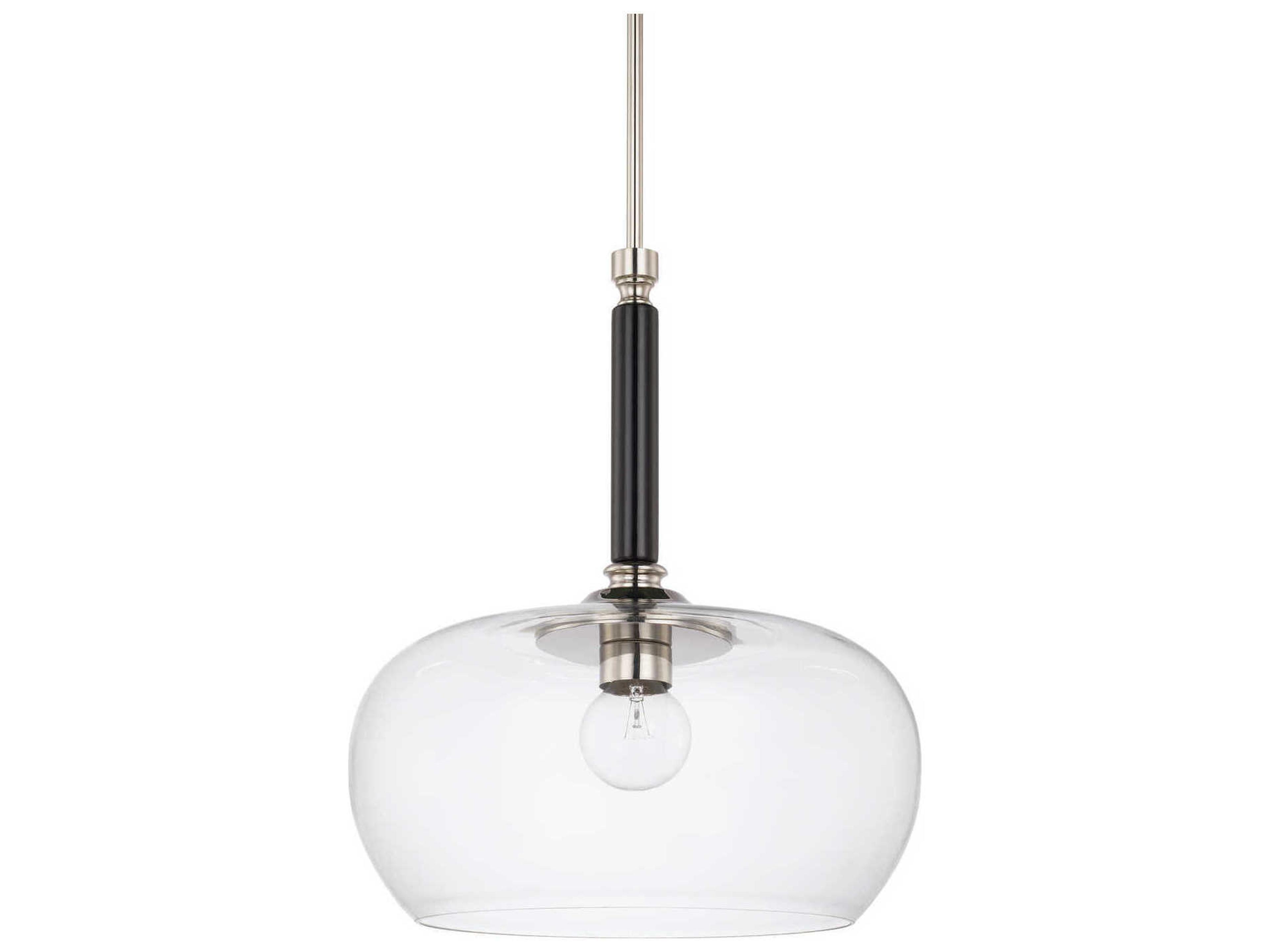 Capital Lighting 1-Light Black Tie Glass Globe Pendant