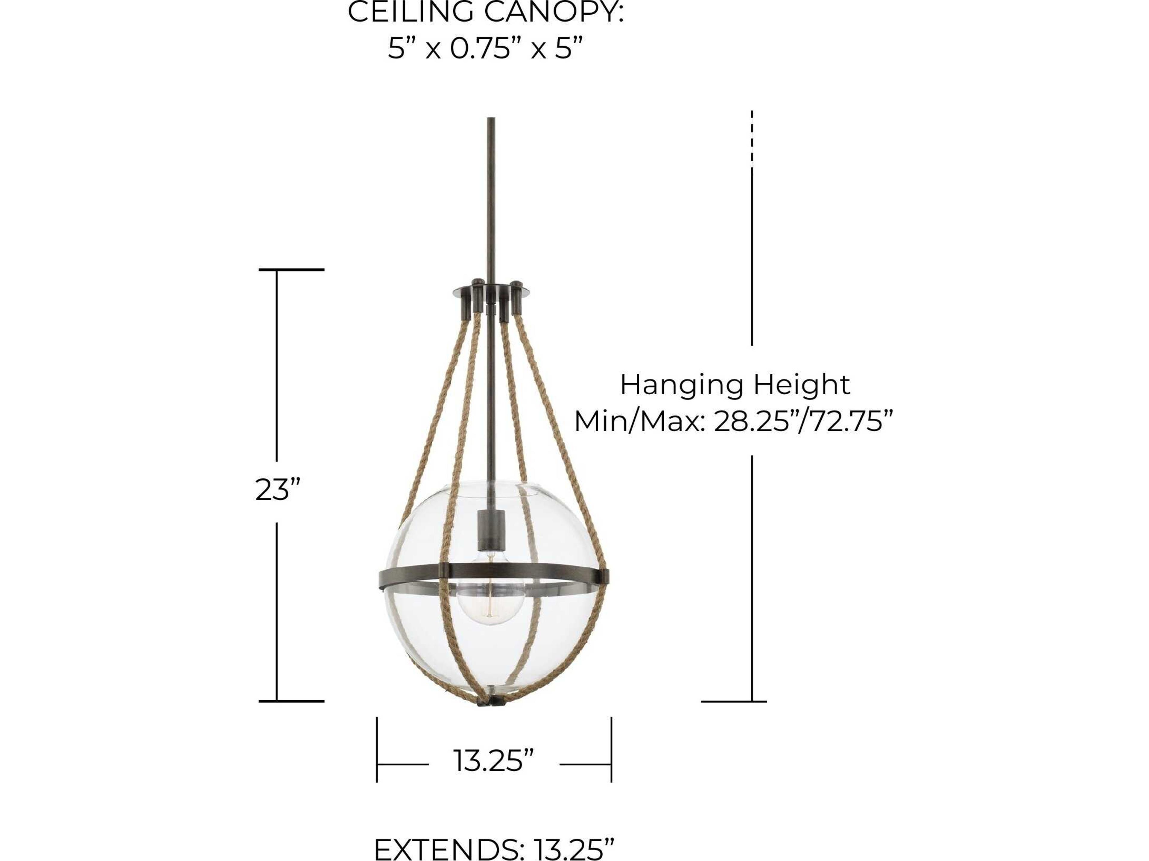Capital Lighting Beaufort 1-Light Nordic Grey Glass Pendant