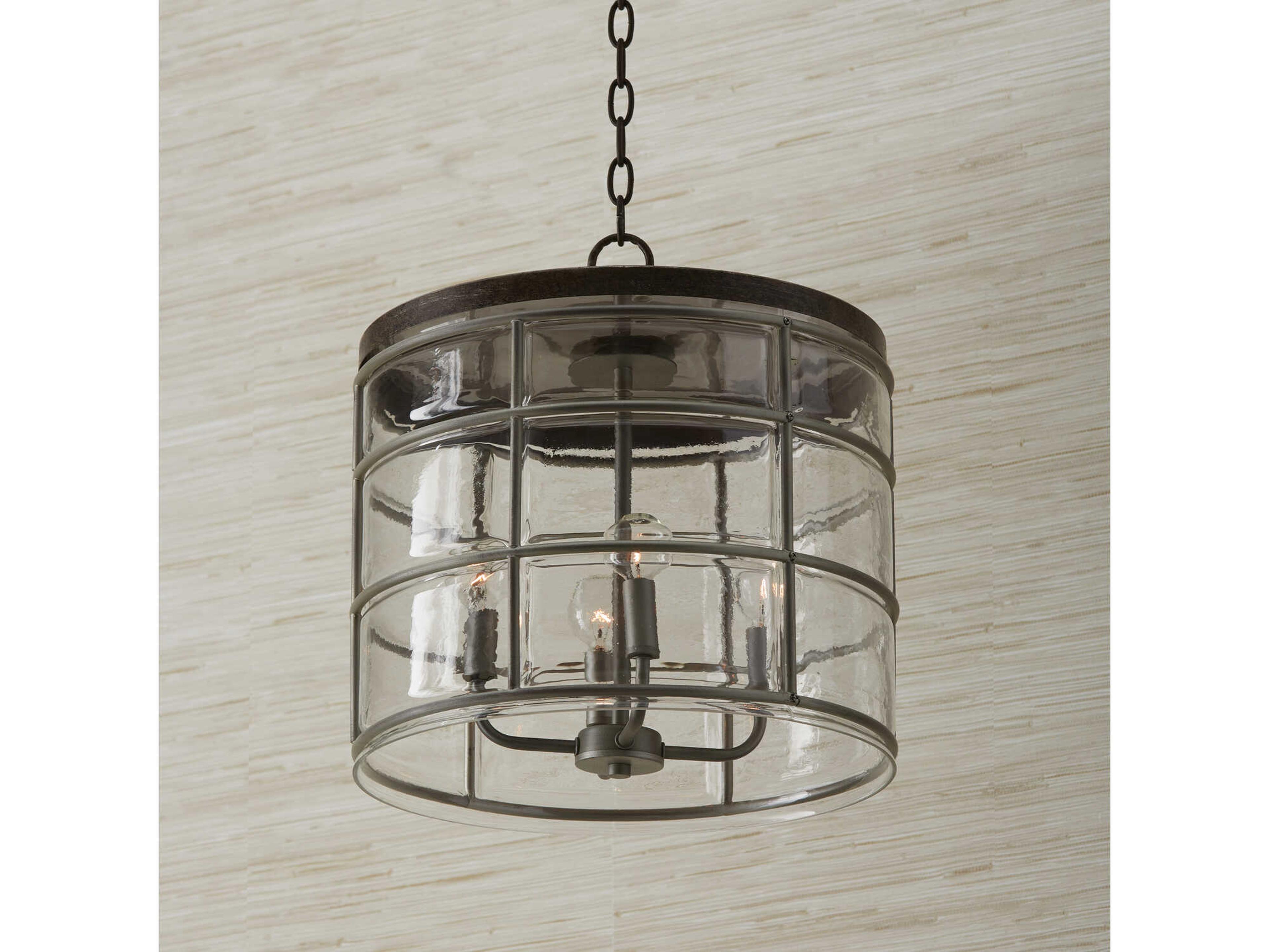 Capital Lighting Colby 4-Light Urban Grey Glass Candelabra Drum Chandelier