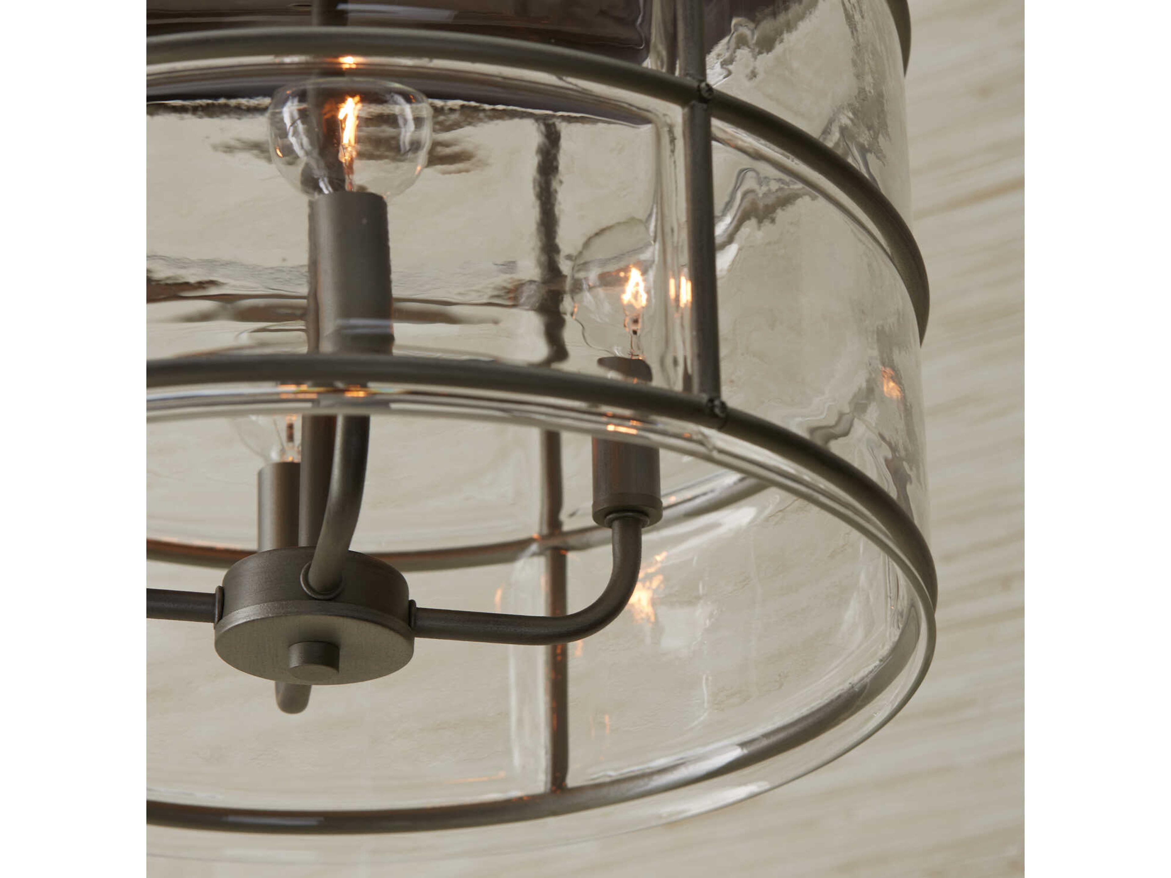 Capital Lighting Colby 4-Light Urban Grey Glass Candelabra Drum Chandelier