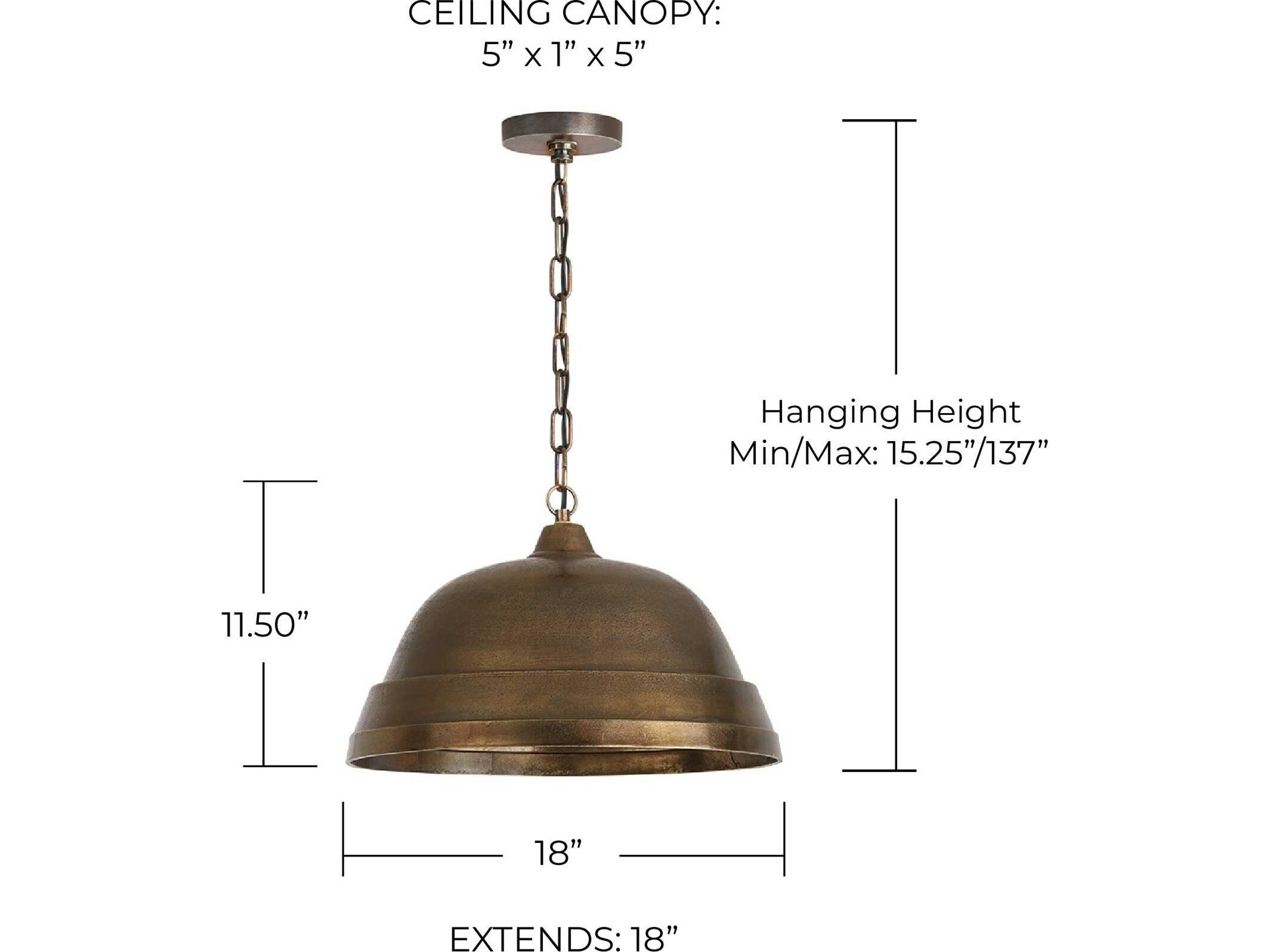 Capital Lighting Sedona 1-Light Oxidized Brass Bell Pendant