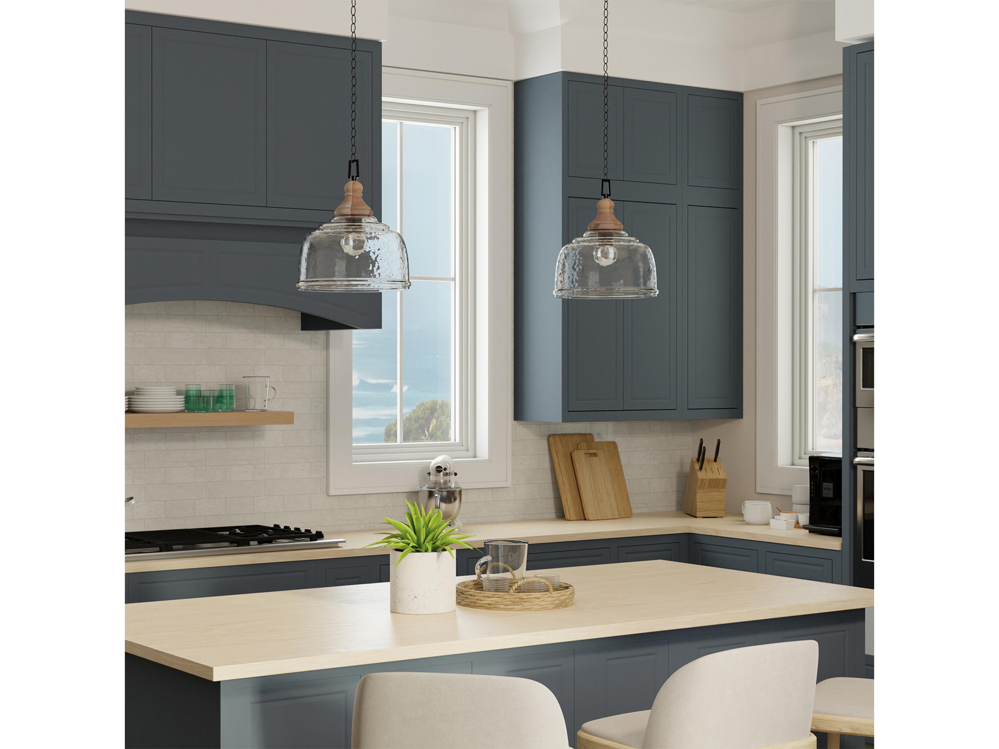 Capital Lighting 1-Light Grey Wash And Iron Silk Glass Bell Pendant