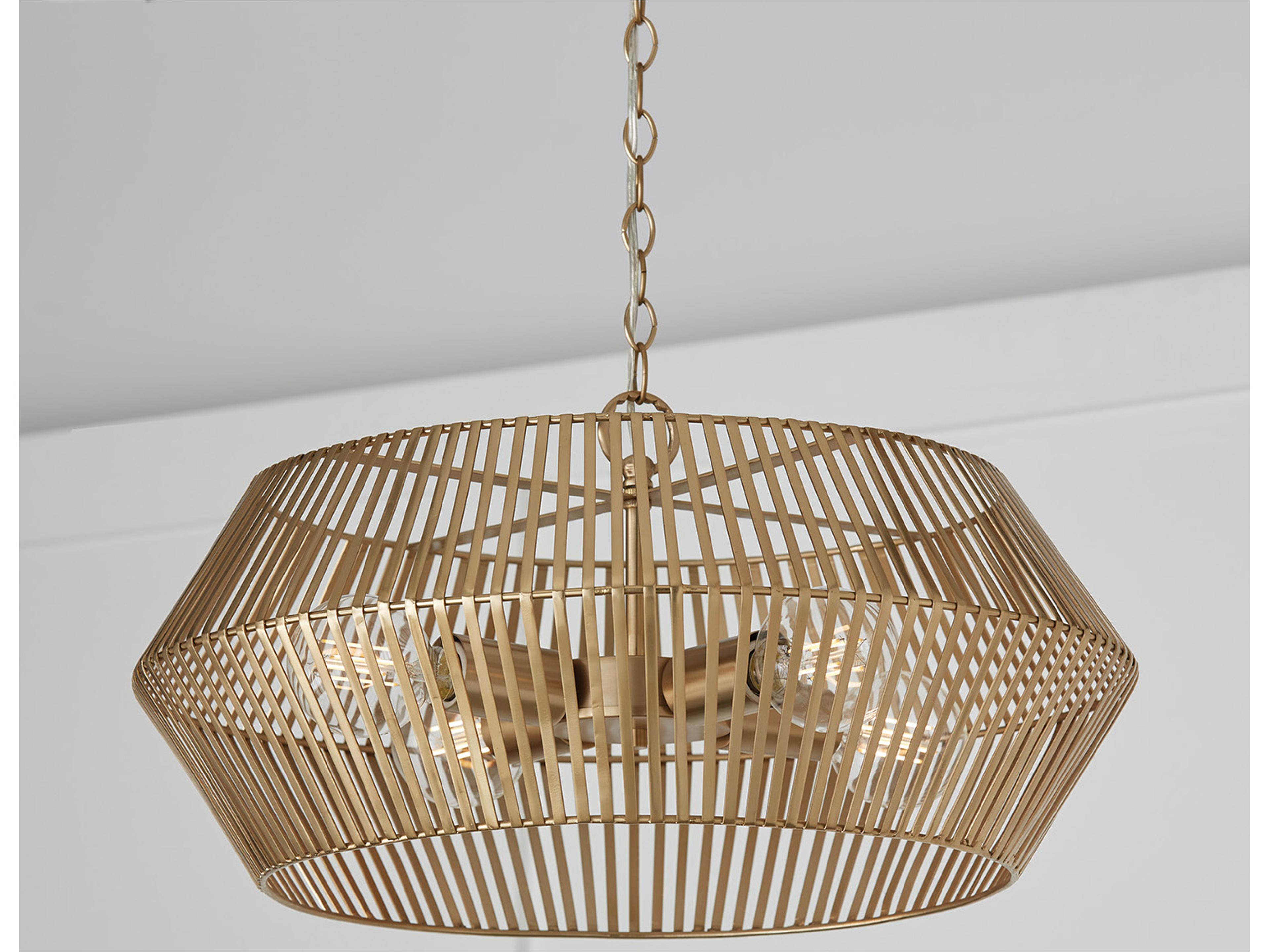 Capital Lighting Kaiya 4-Light Matte Brass Drum Pendant