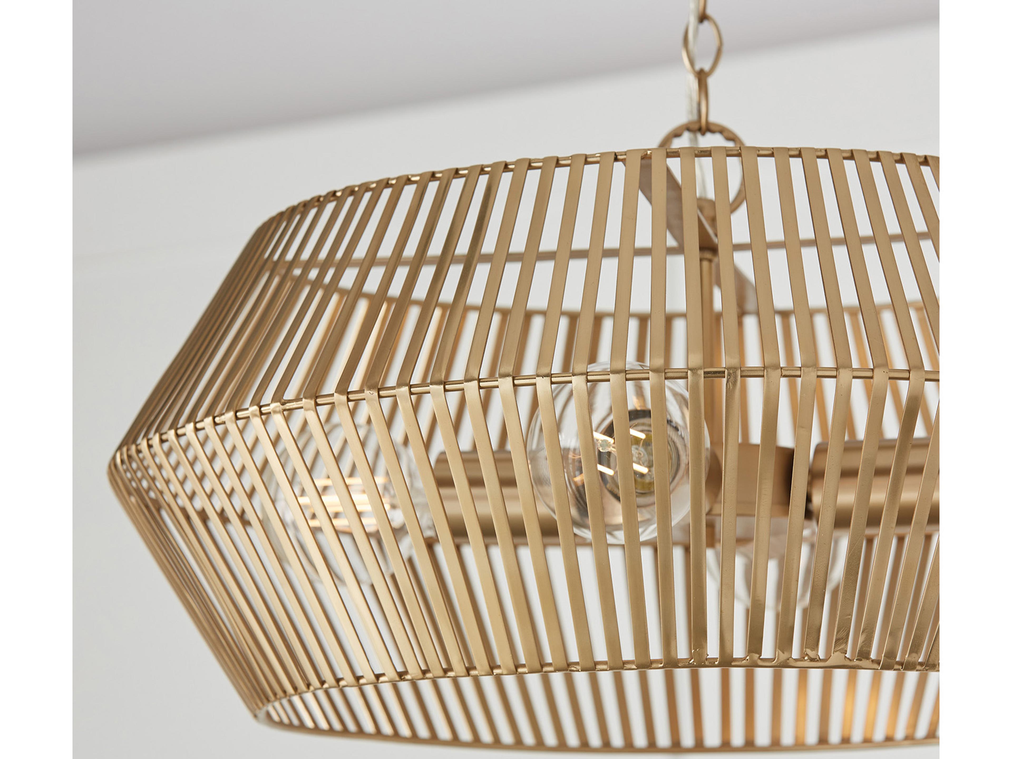 Capital Lighting Kaiya 4-Light Matte Brass Drum Pendant