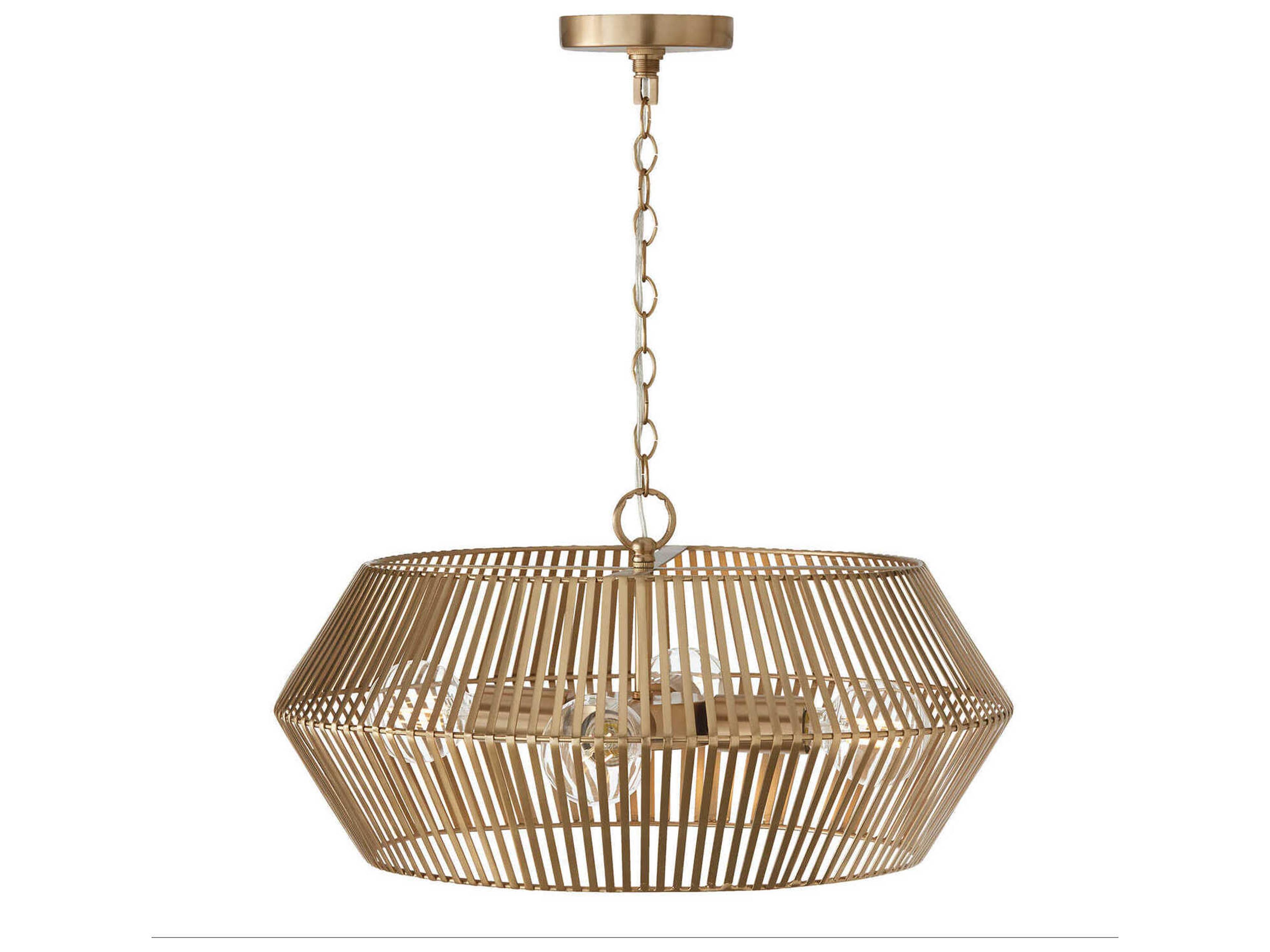 Capital Lighting Kaiya 4-Light Matte Brass Drum Pendant