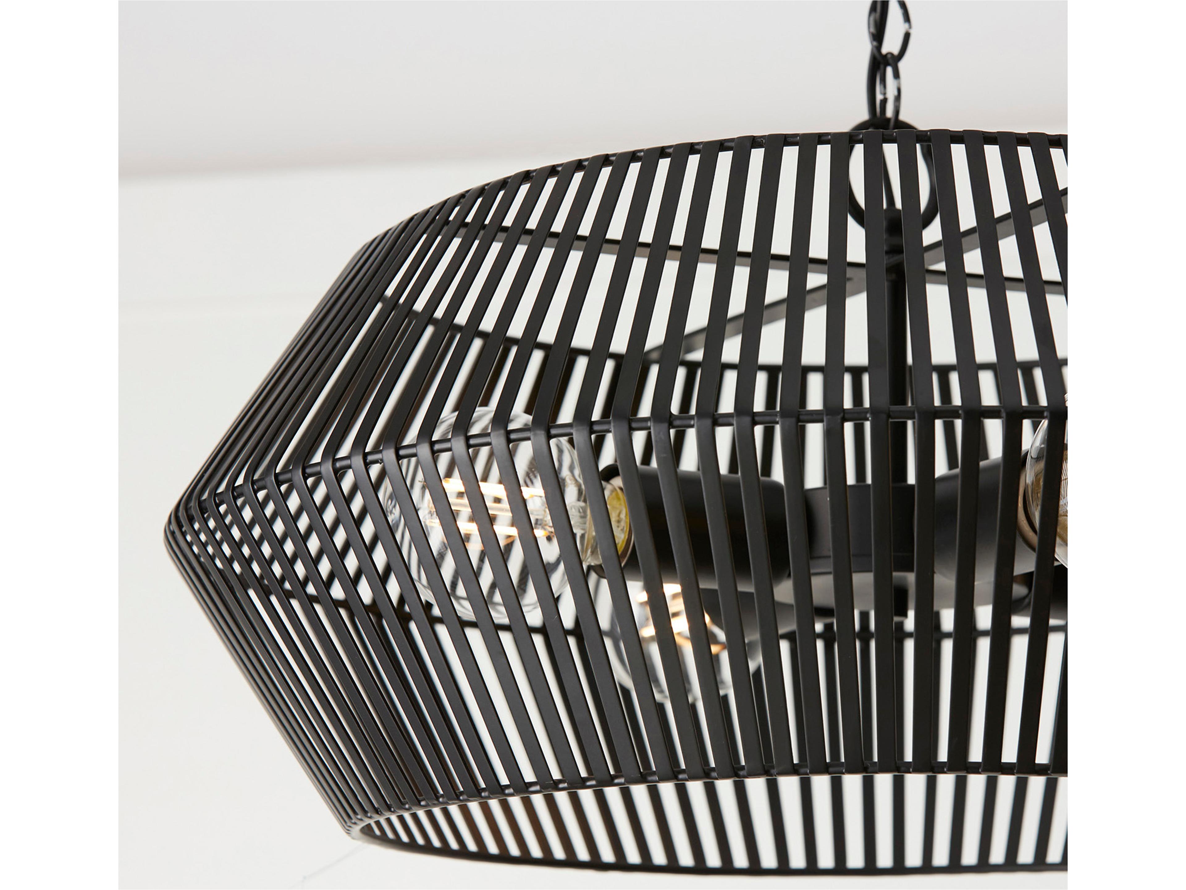 Capital Lighting Kaiya 4-Light Matte Black Drum Pendant