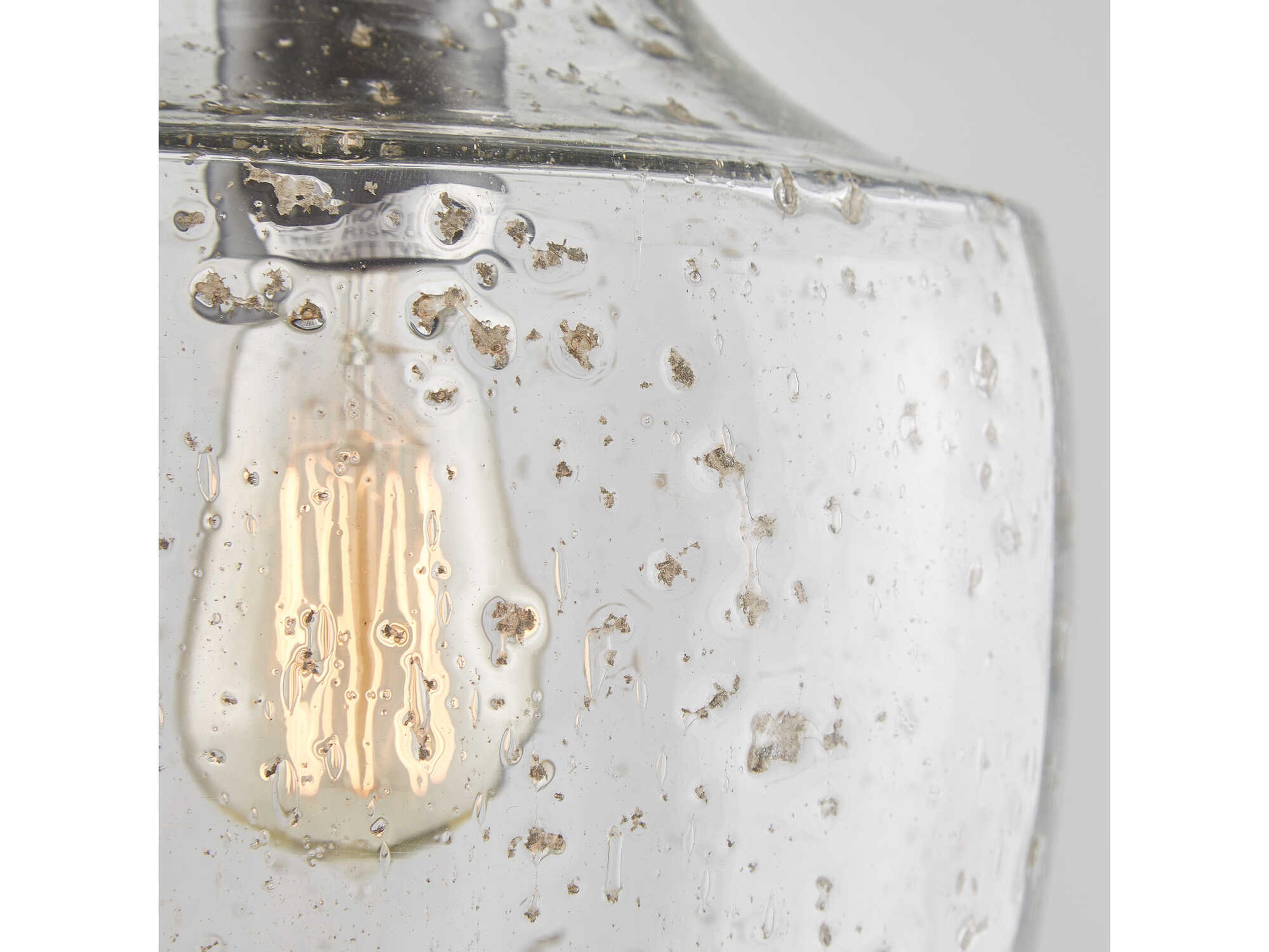 Capital Lighting Stoney 1-Light Dark Pewter Gray Glass Bell Mini Pendant