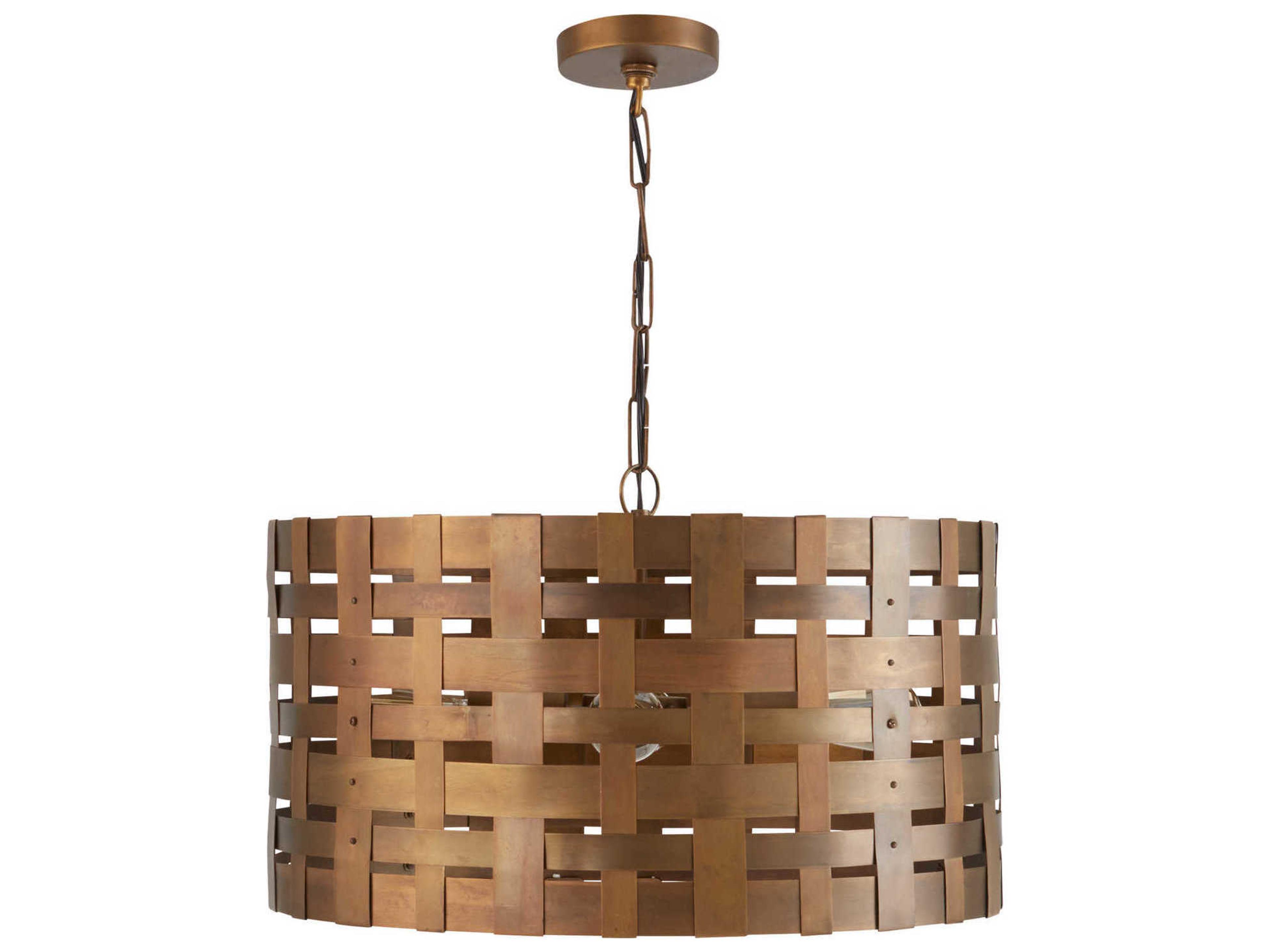 Capital Lighting 4-Light Patinaed Brass Drum Pendant