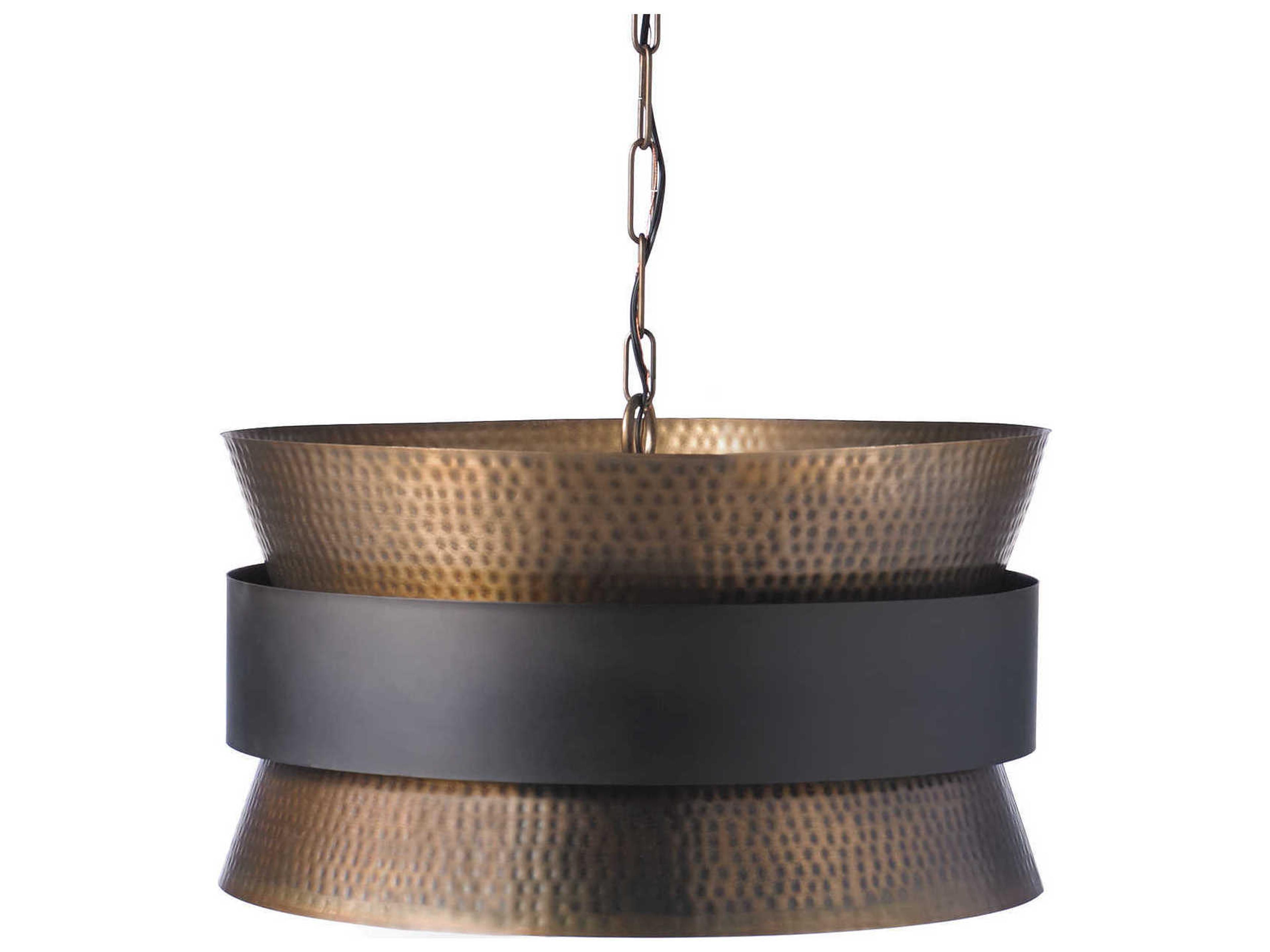 Capital Lighting 4-Light Patinaed Brass And Dark Zinc Pendant