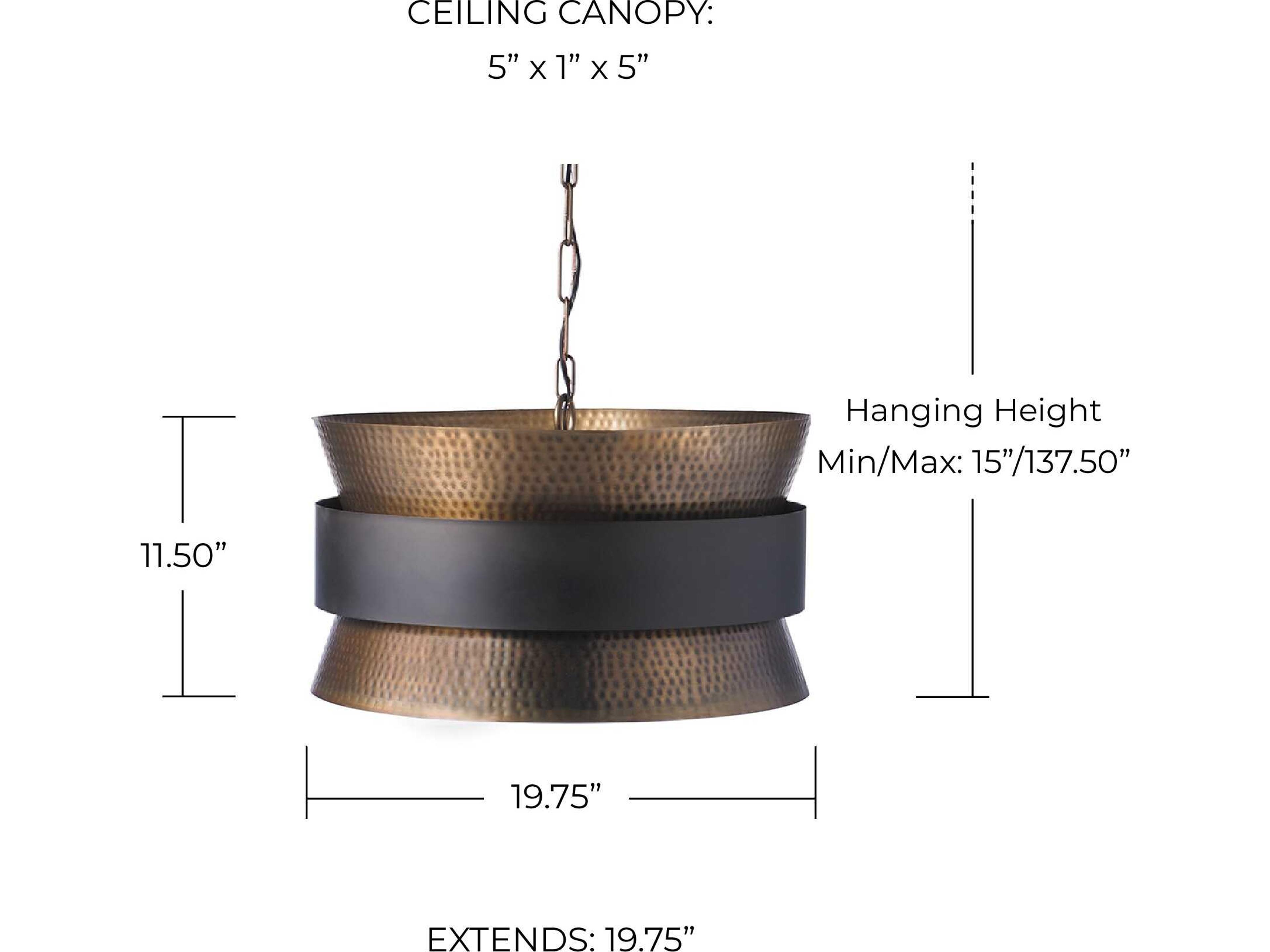 Capital Lighting 4-Light Patinaed Brass And Dark Zinc Pendant