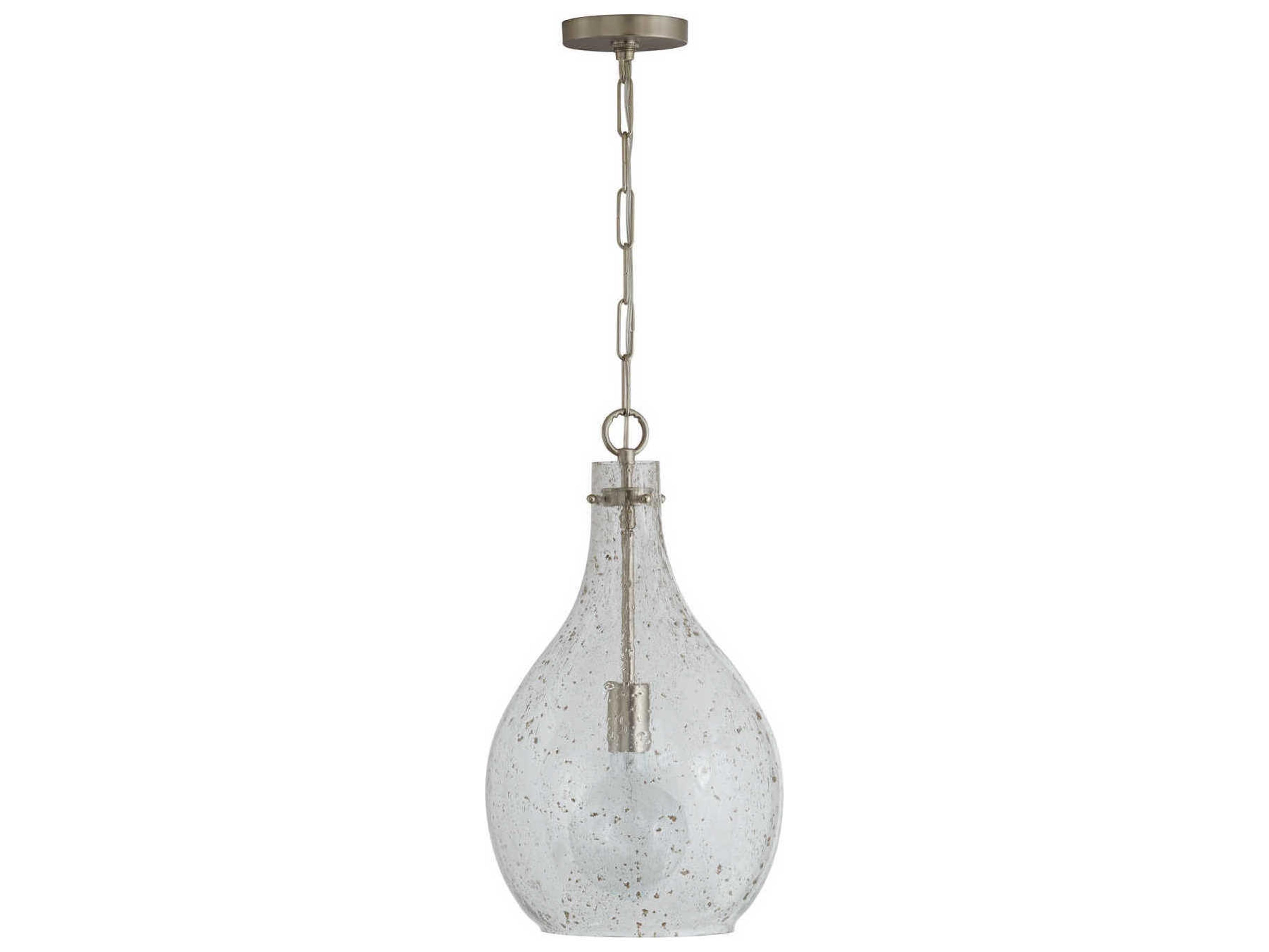 Capital Lighting 1-Light Brushed Nickel Glass Mini Pendant