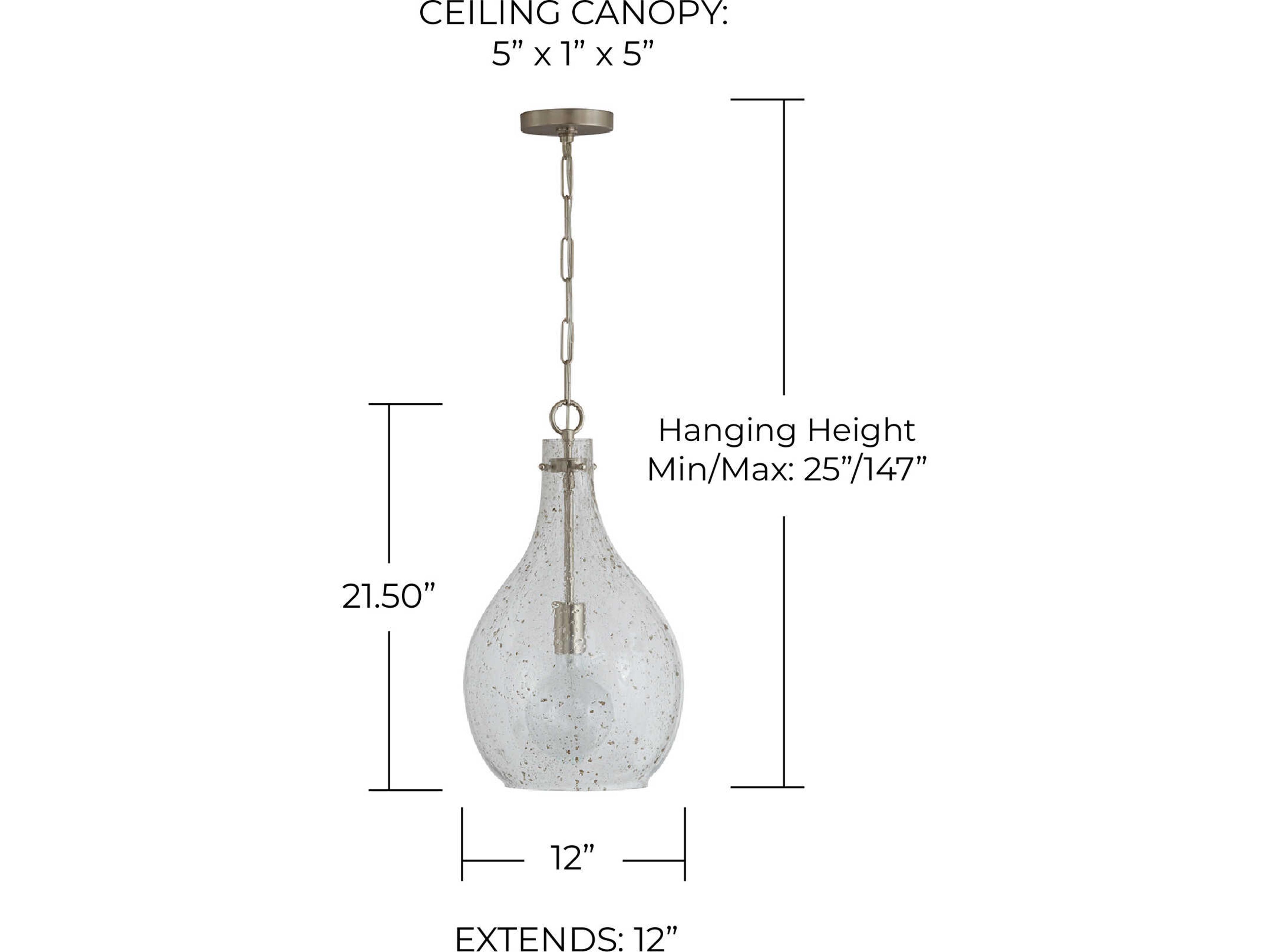 Capital Lighting 1-Light Brushed Nickel Glass Mini Pendant