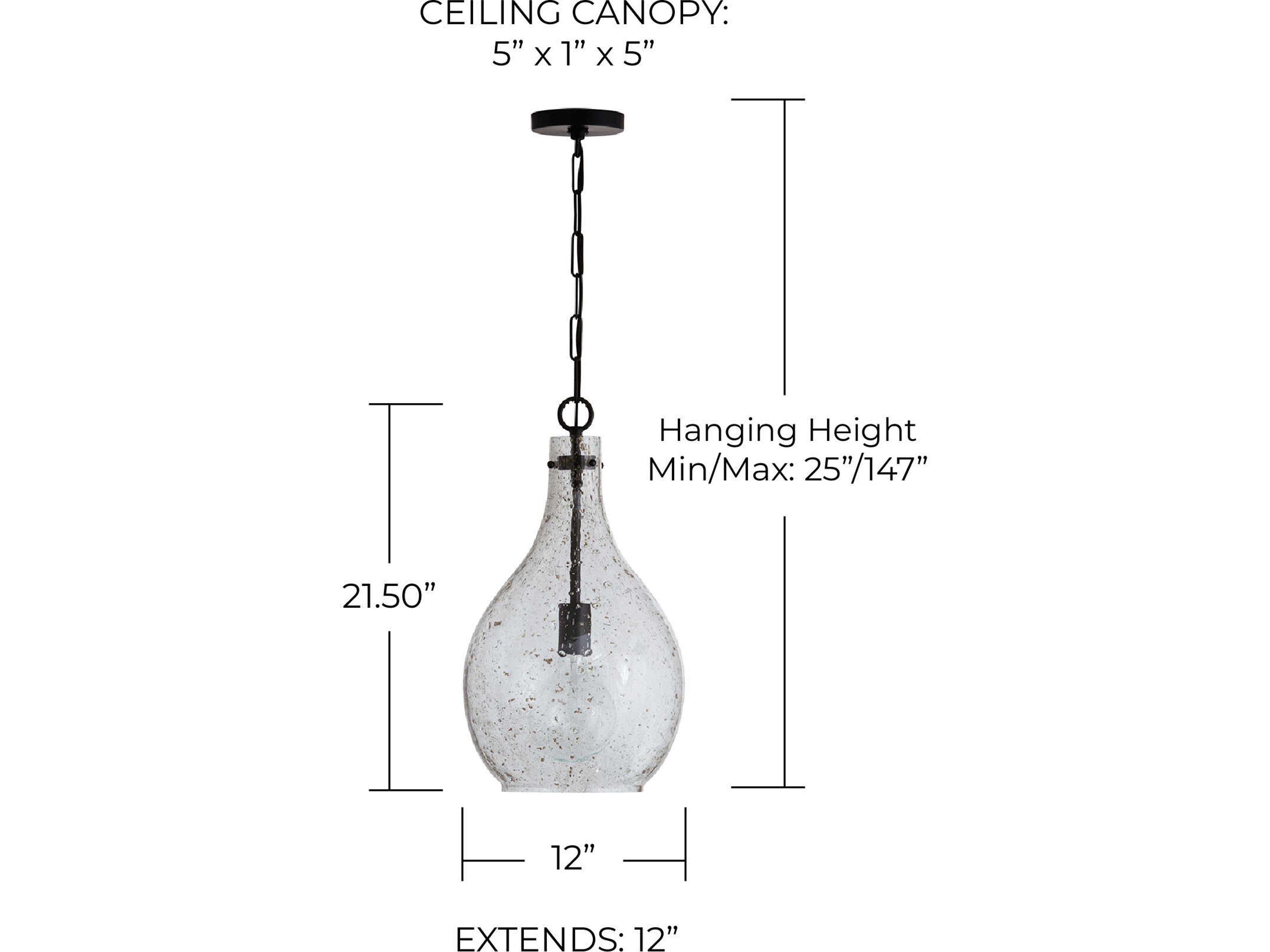 Capital Lighting 1-Light Matte Black Glass Mini Pendant